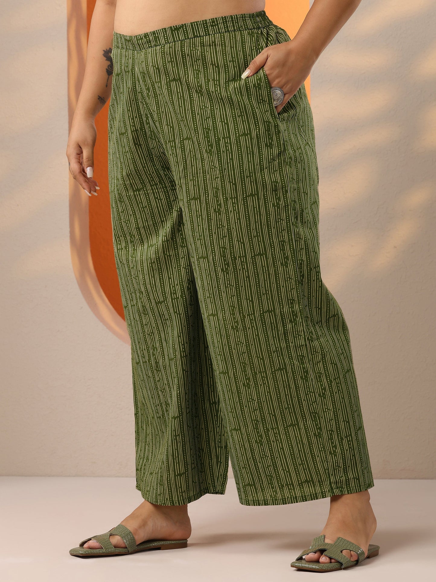 Plus Size Mustard Printed Cotton Straight Suit Set With Dupatta