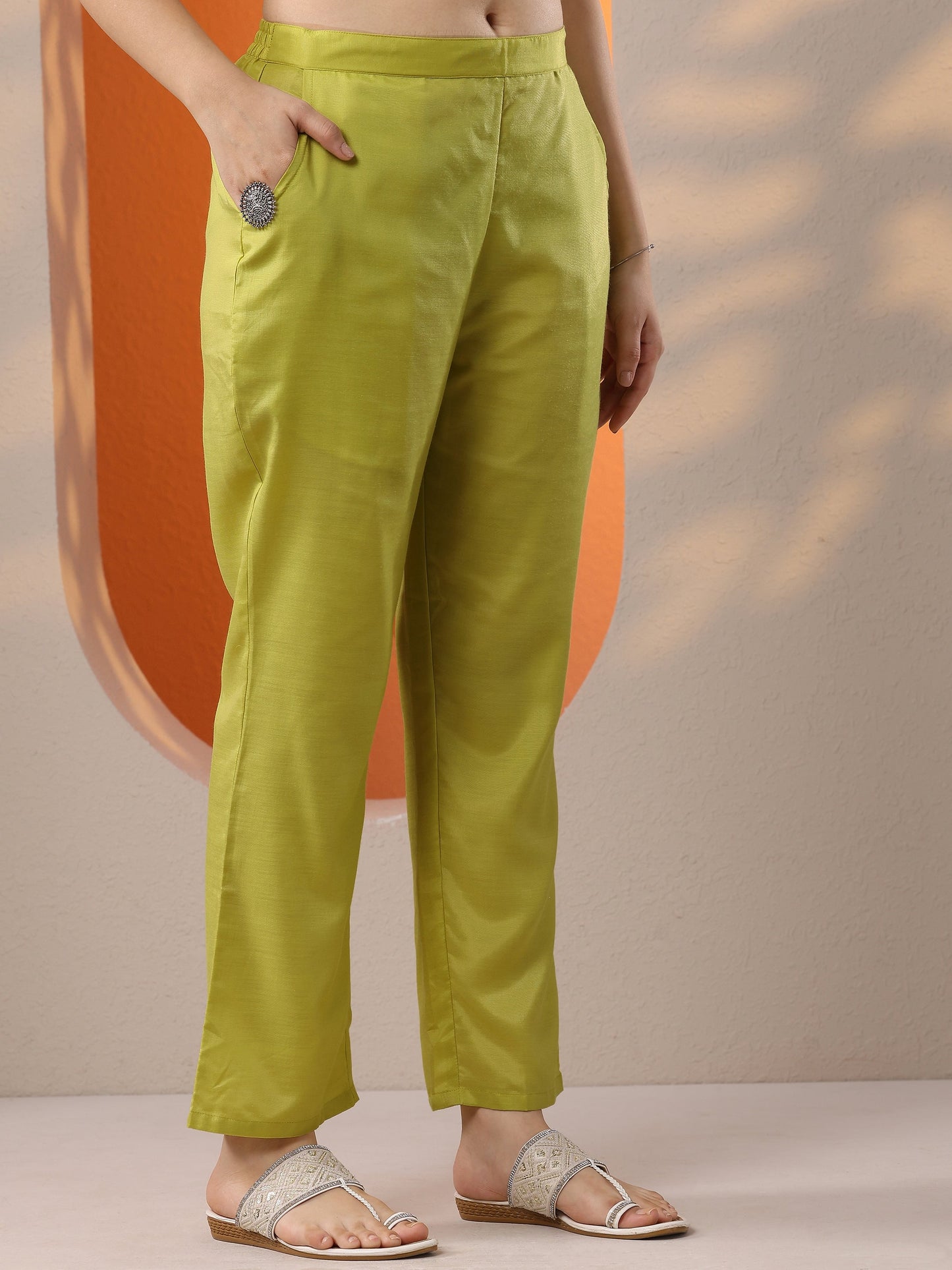 Green Embroidered Organza Straight Suit Set With Dupatta