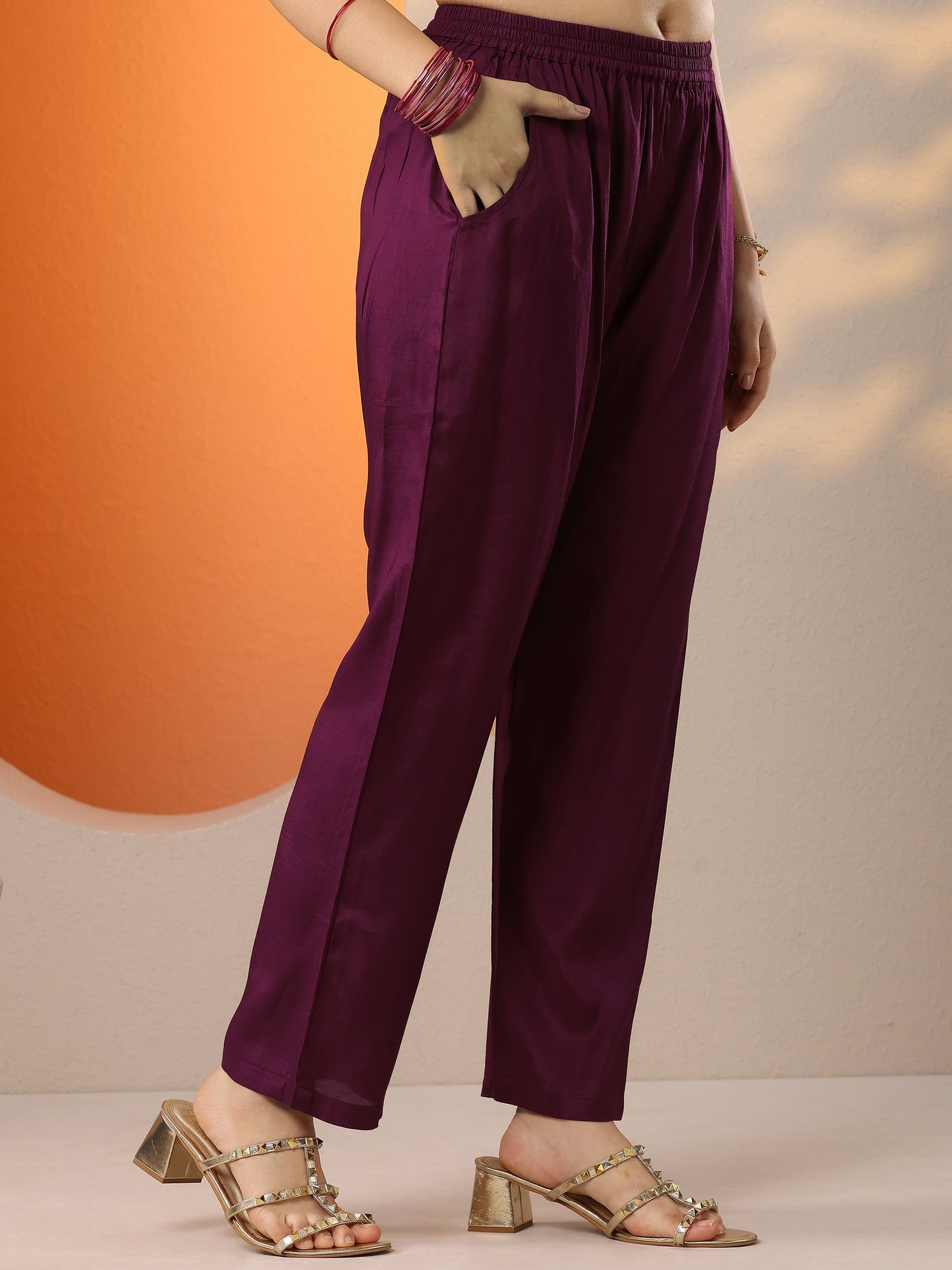 Libas Art Pink Printed Silk Blend Straight Suit Set With Dupatta