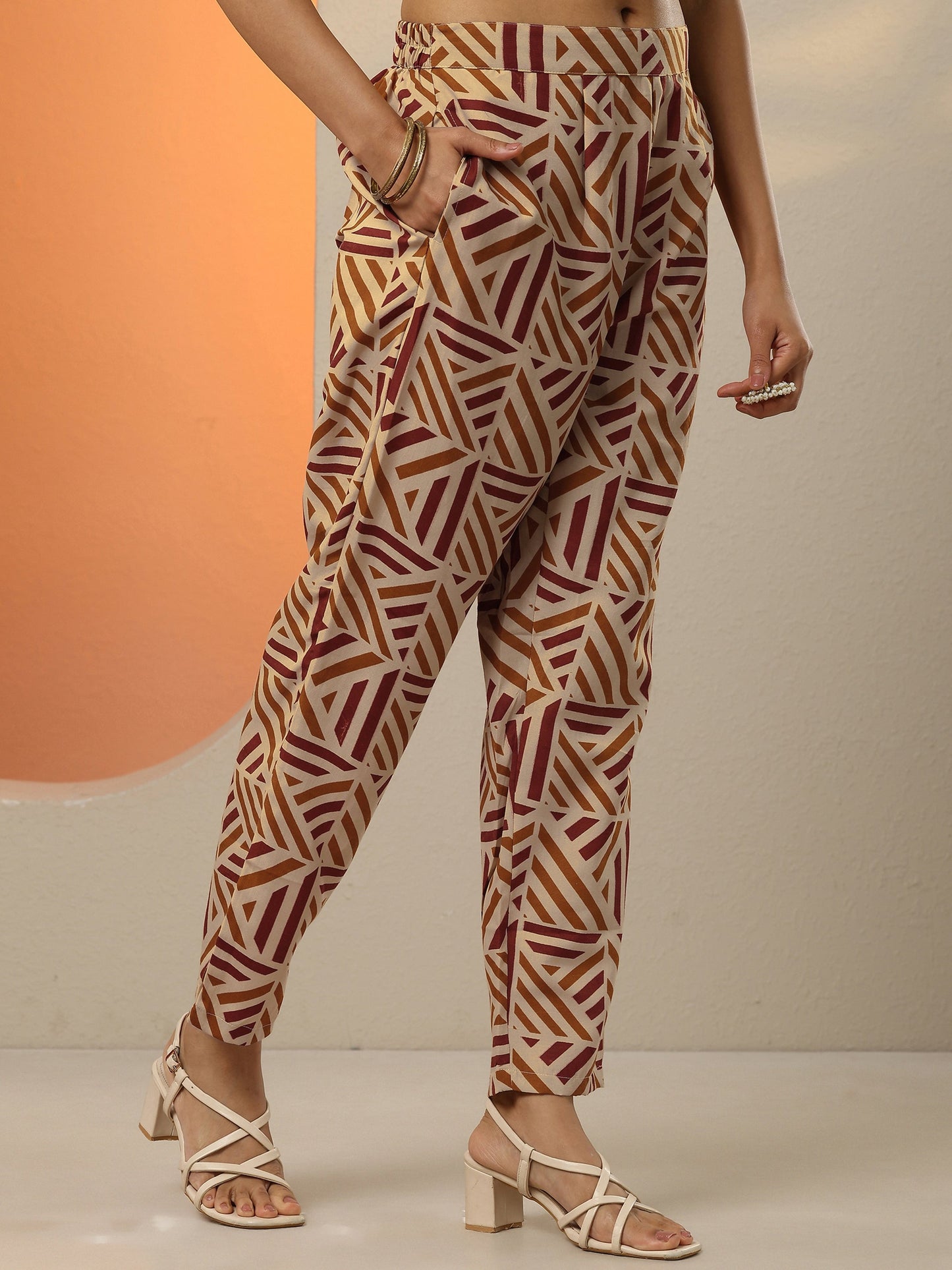 Maroon Printed Cotton Blend  Straight Suit Set With Dupatta