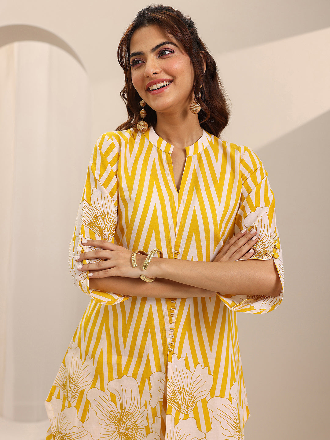 Yellow Printed Cotton Co-Ord Sets