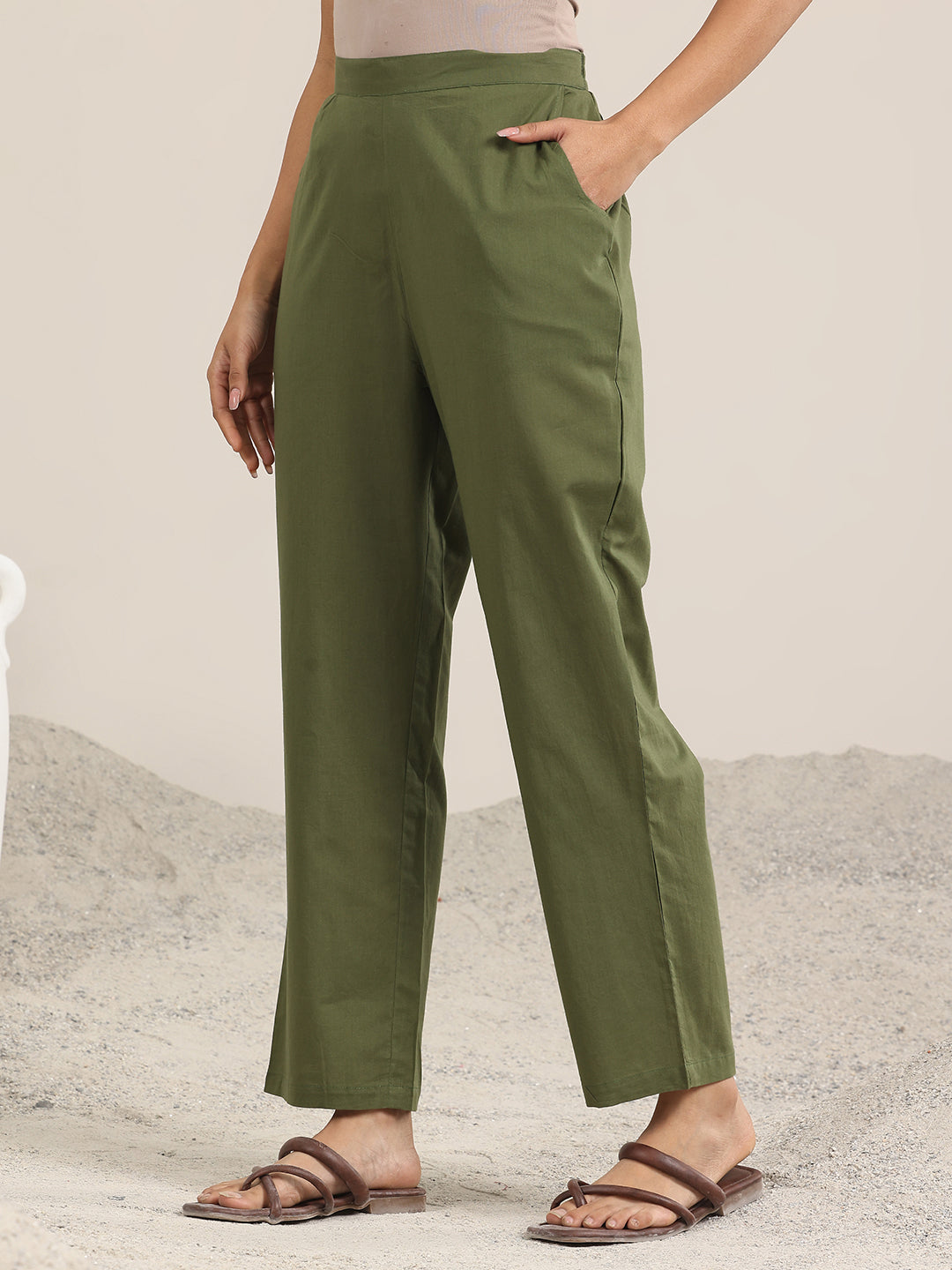 Green Printed Chiffon Kaftan Kurta Set