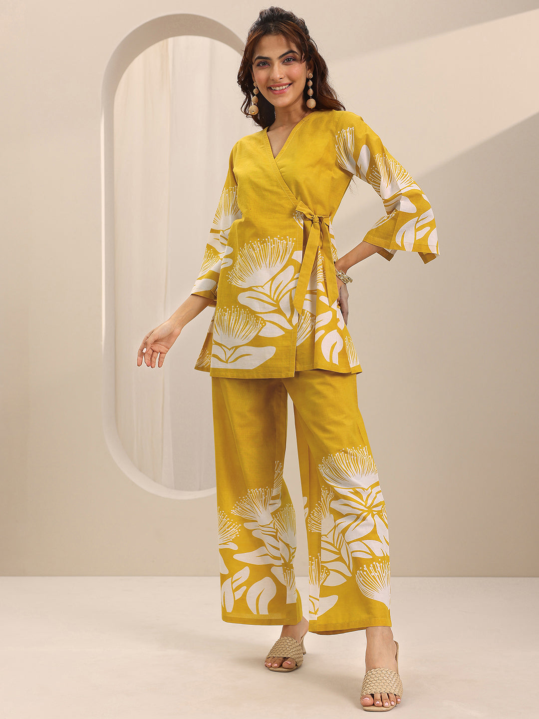 Yellow Printed Cotton Co-Ord Sets