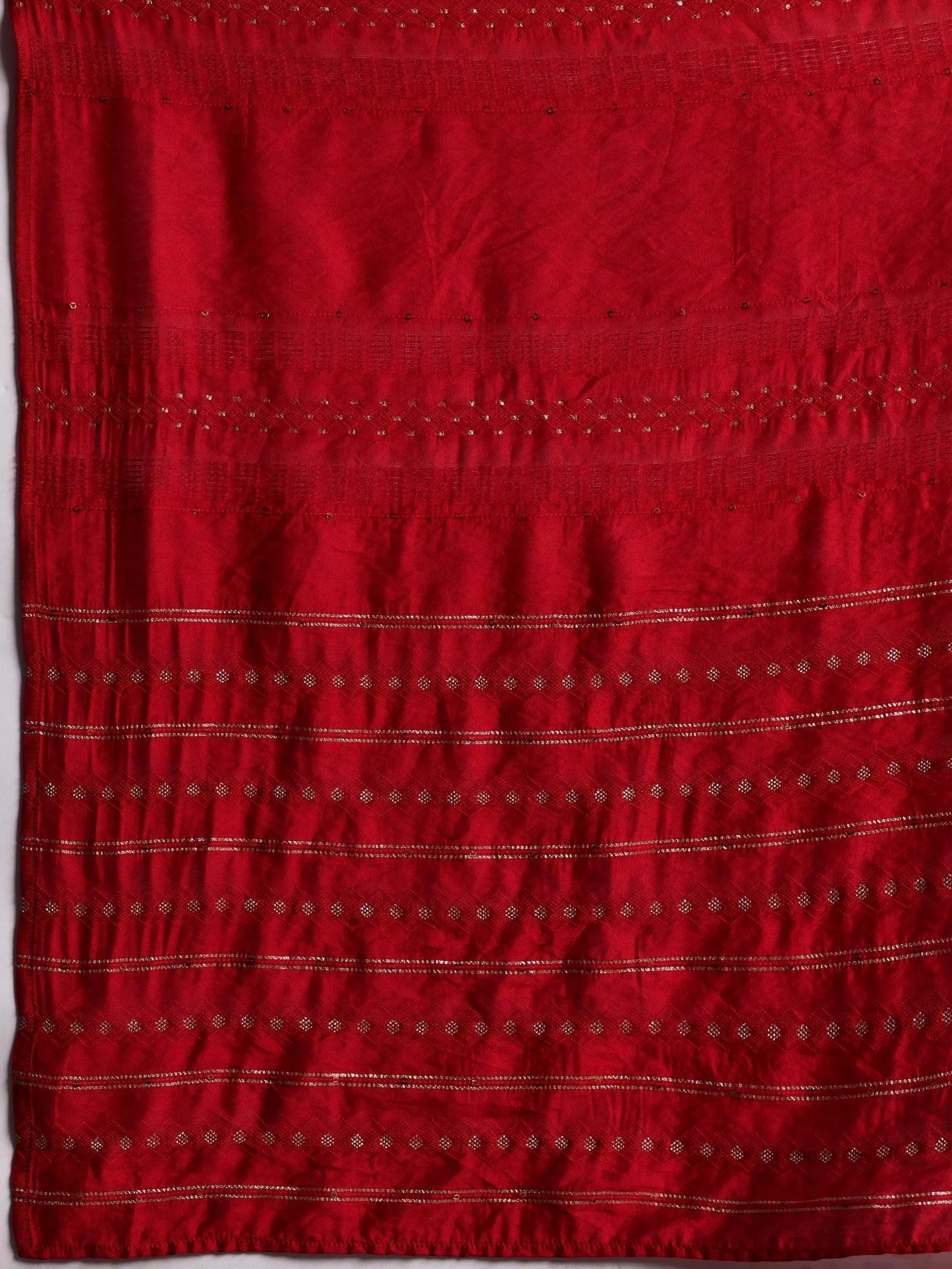 Zainab Red Printed Rayon A-Line Kurta With Palazzos & Dupatta