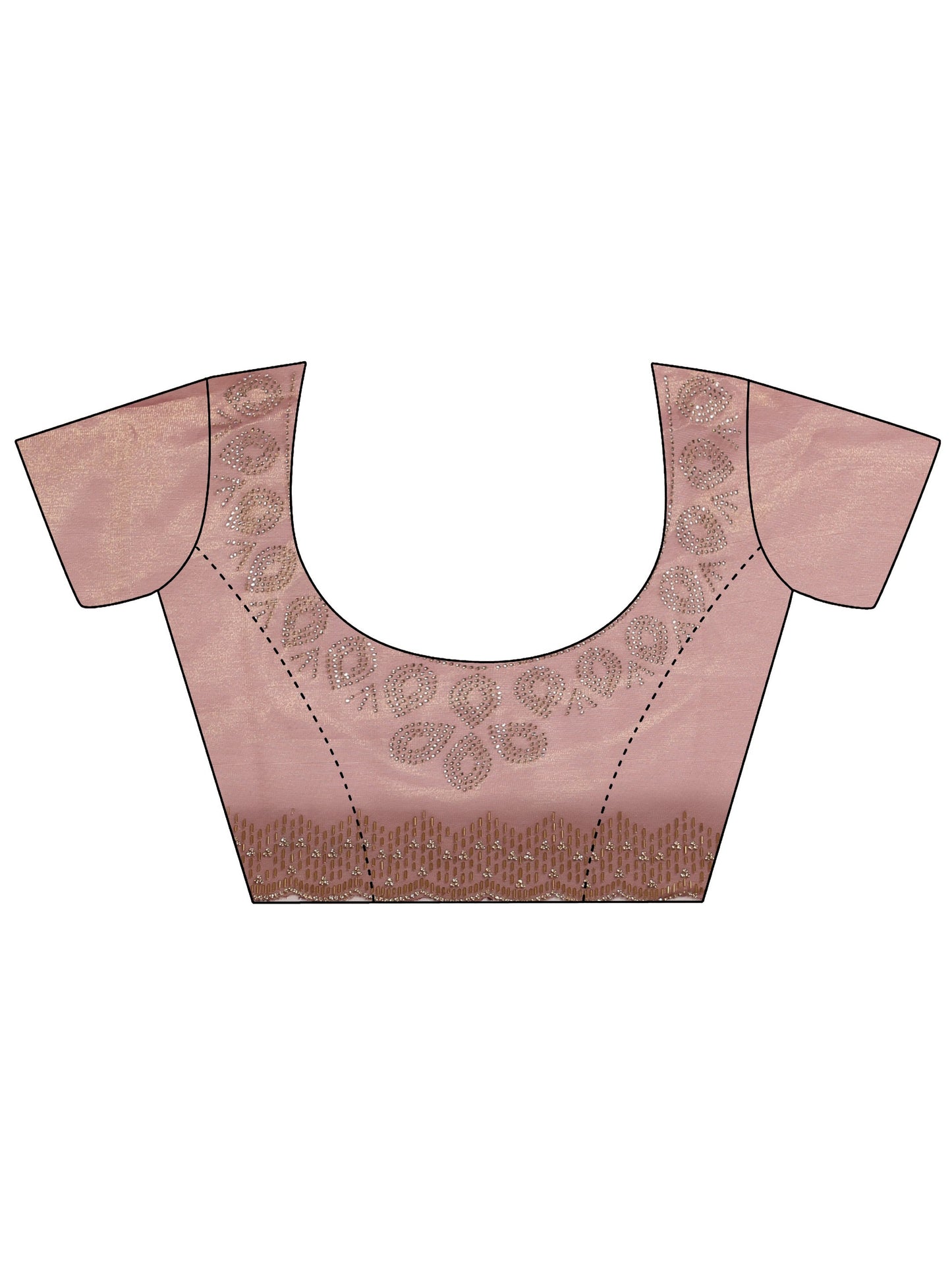 Mauve Embellished Nylon Saree With Unstitched Blouse Piece