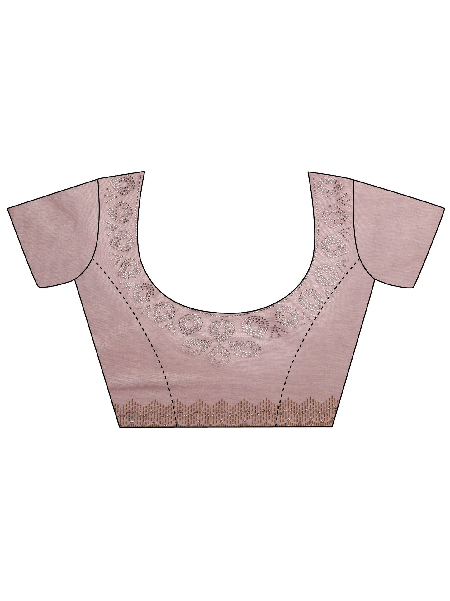 Mauve Embellished Nylon Saree With Unstitched Blouse Piece