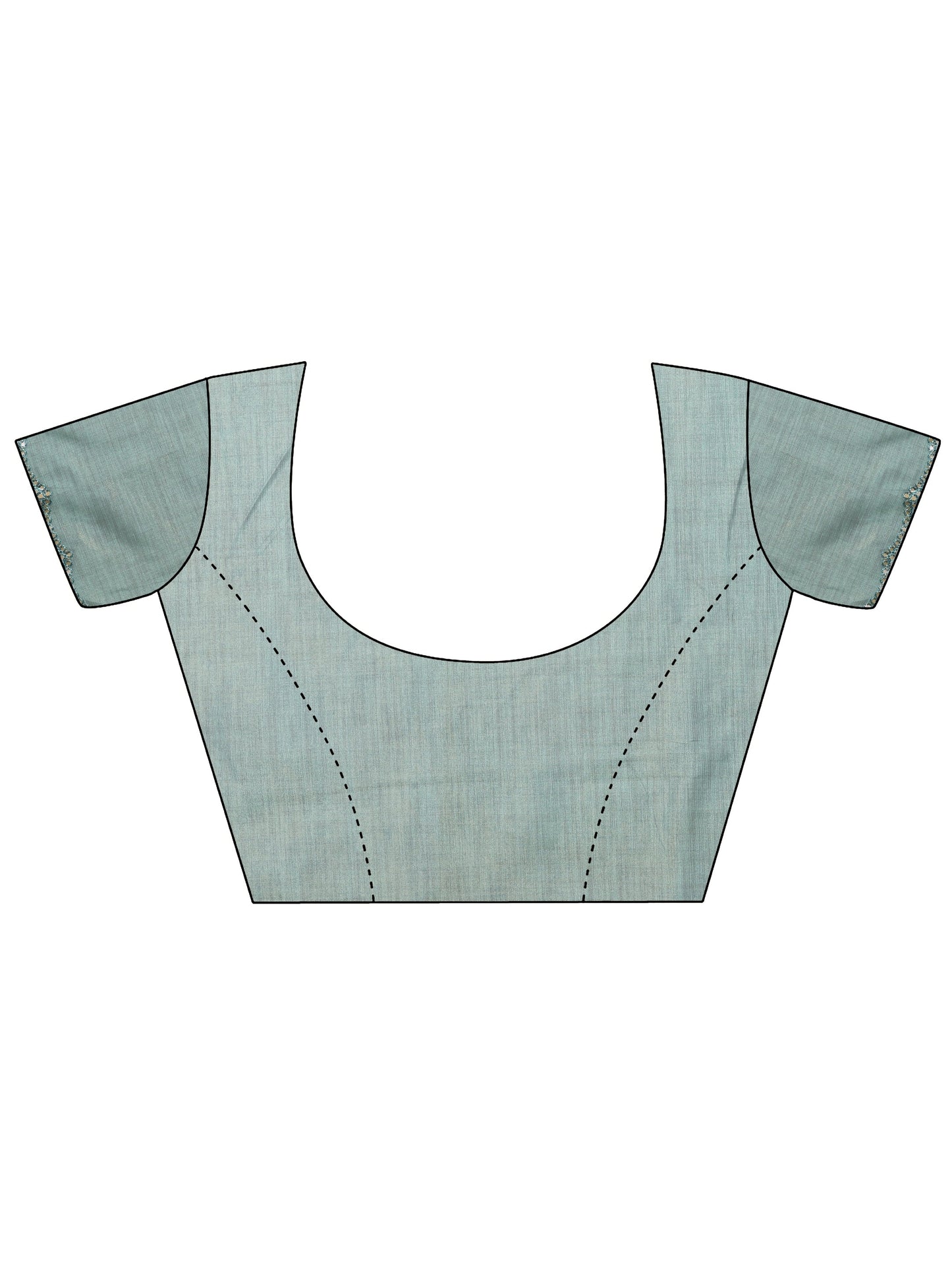 Blue Printed Silk blend Saree With Unstitched Blouse Piece