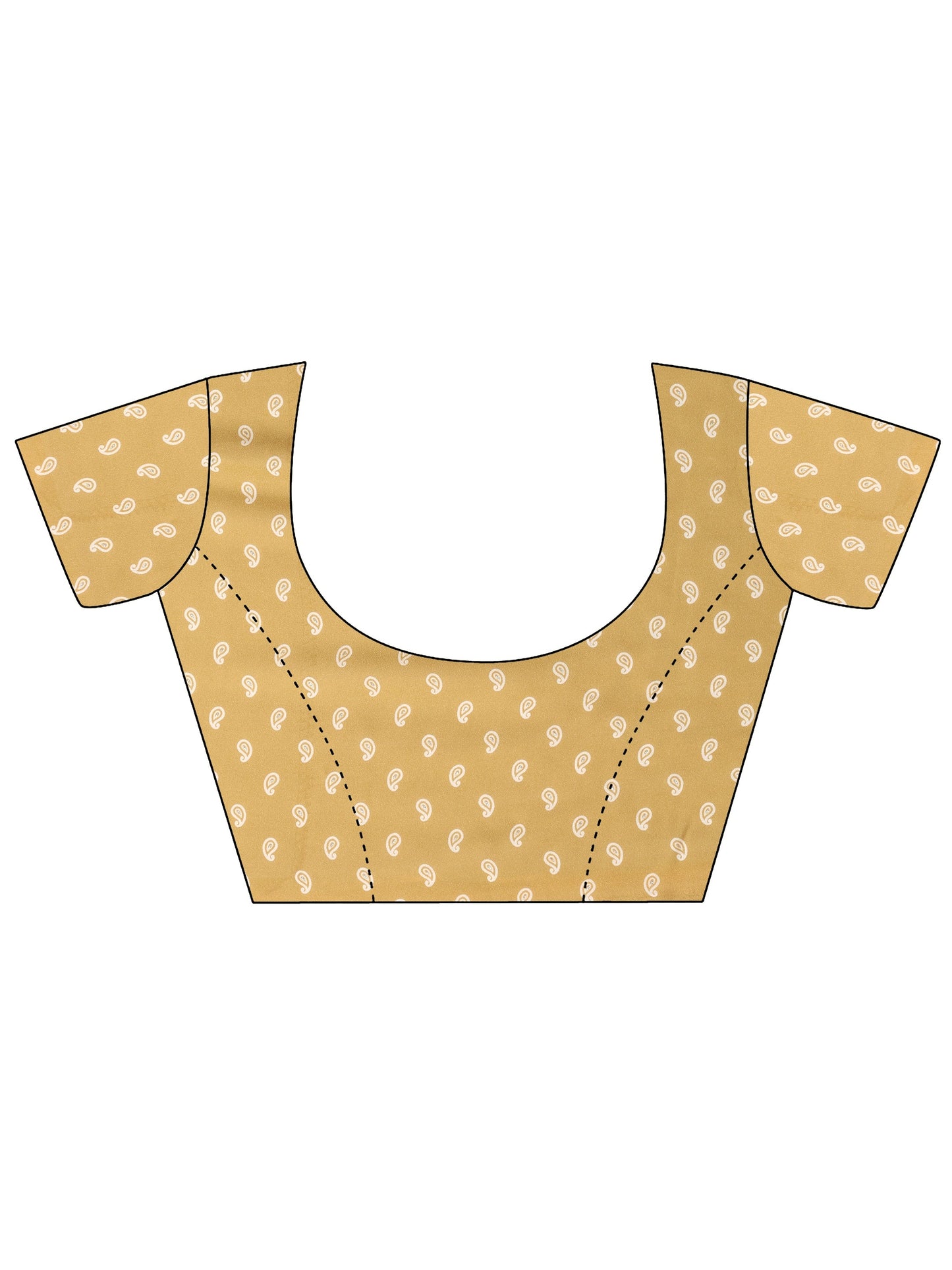 Mustard  Printed Georgette Saree With Unstitched Blouse Piece