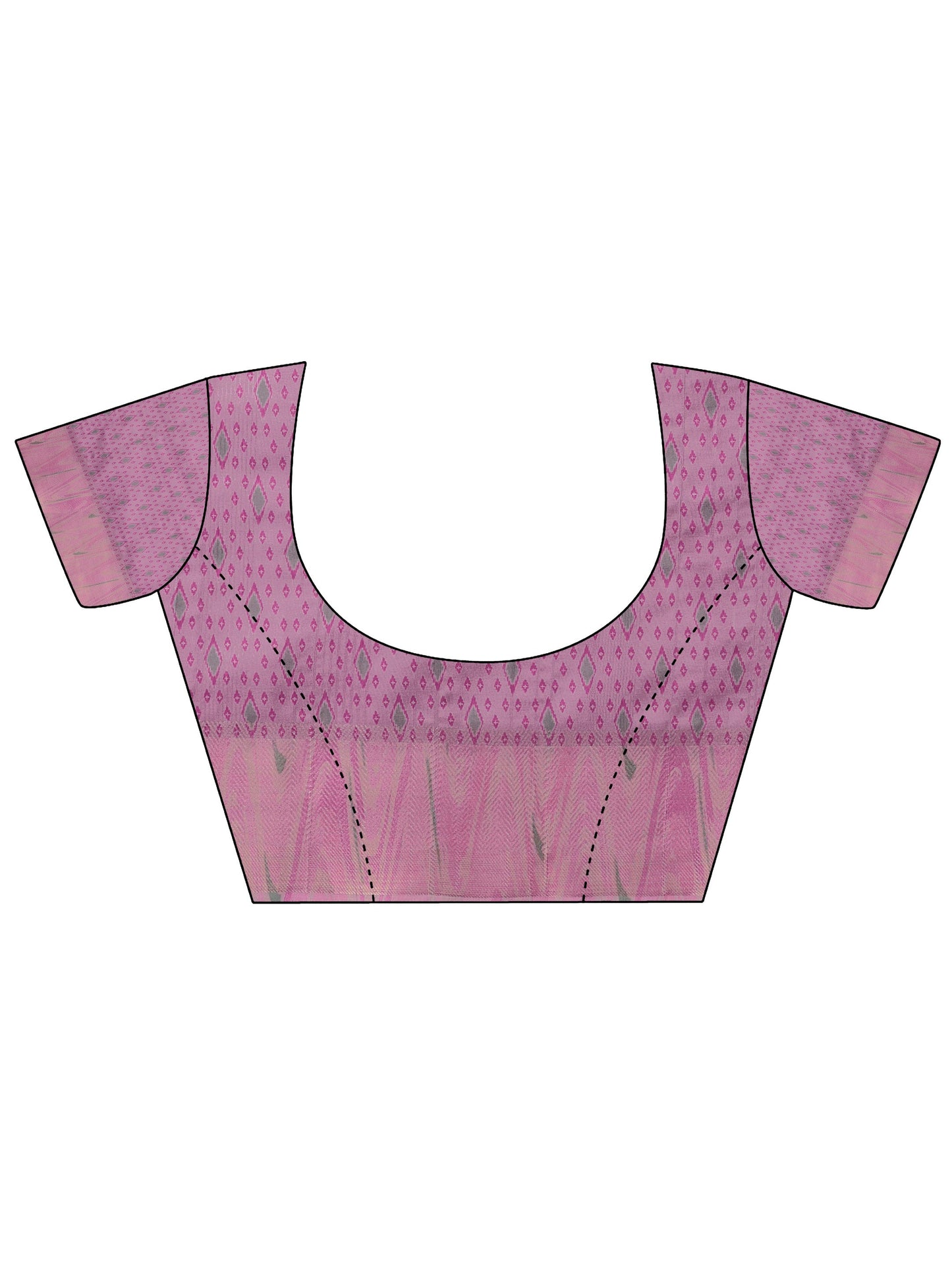 Mauve Ikat Woven Design Silk Blend Saree With Unstitched Blouse Piece