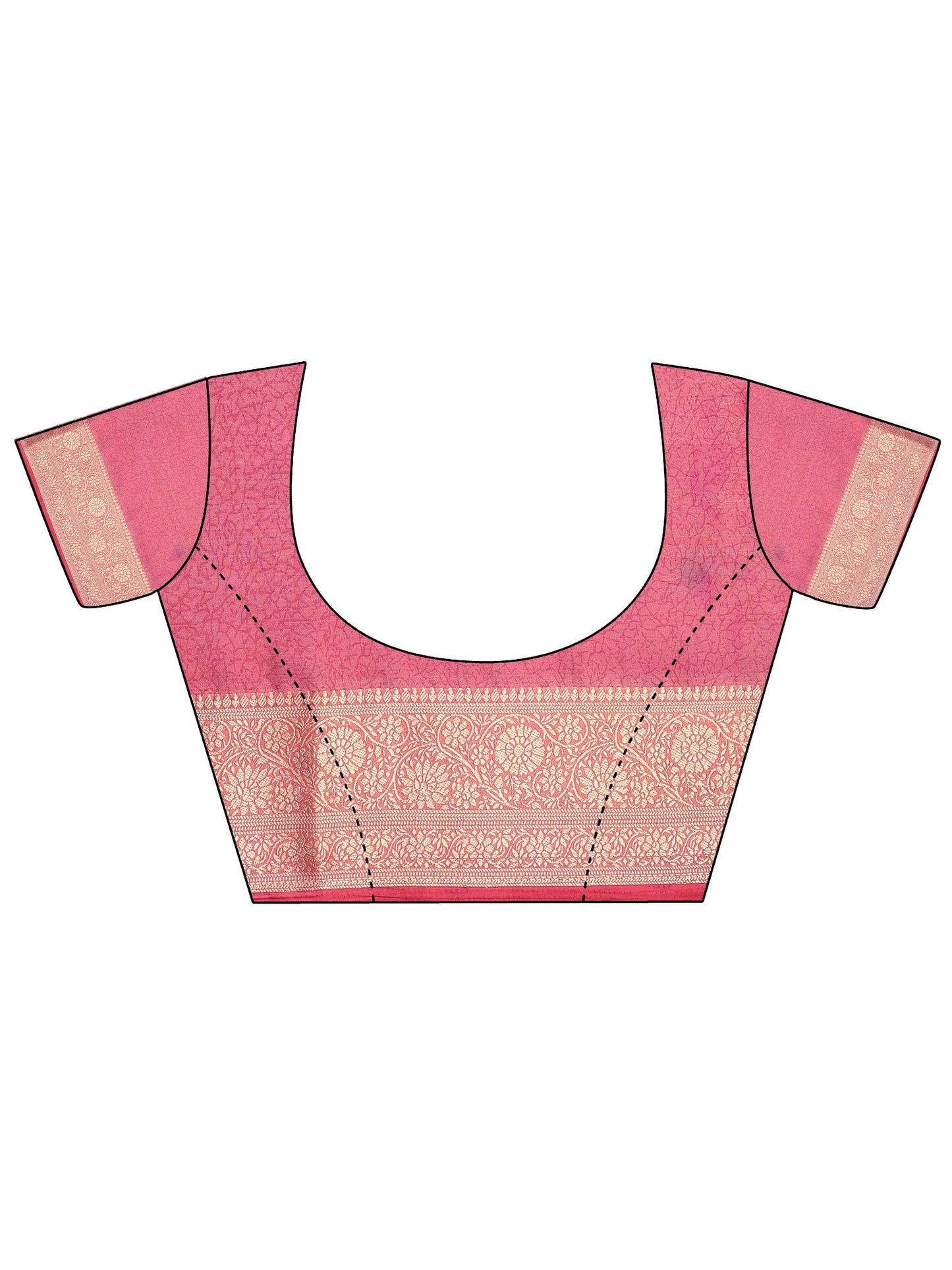 Orange Printed Banarasi Georgette Saree With Unstitched Blouse Piece