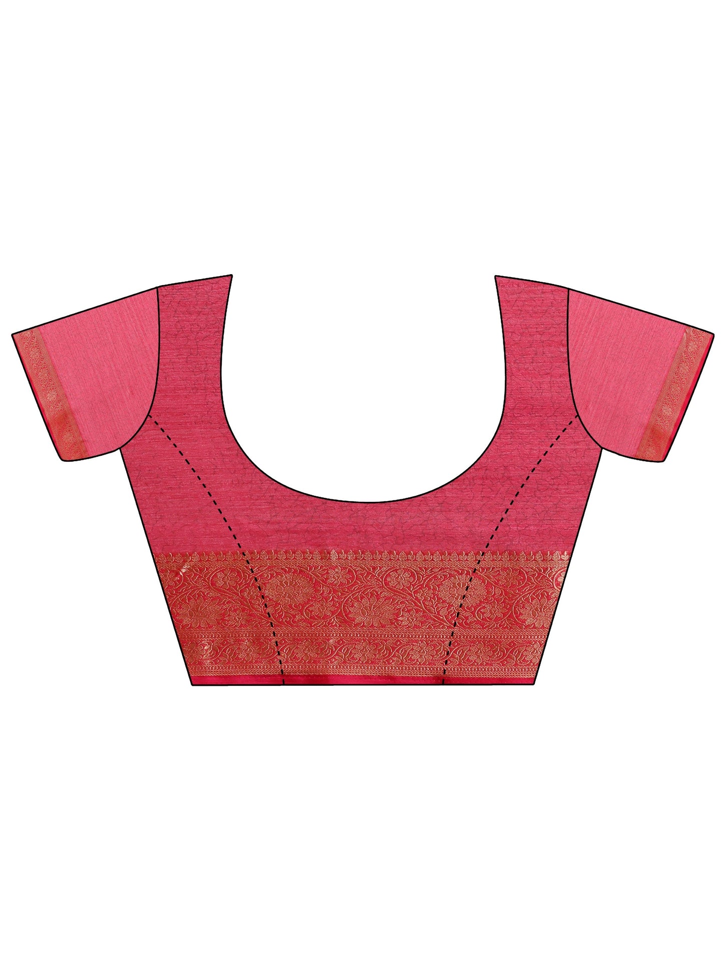 Magenta Printed Banarasi Georgette Saree With Unstitched Blouse Piece