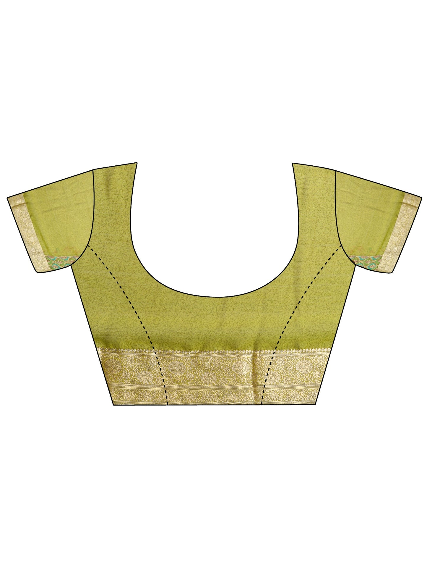 Green Printed Georgette Saree With Unstitched Blouse Piece