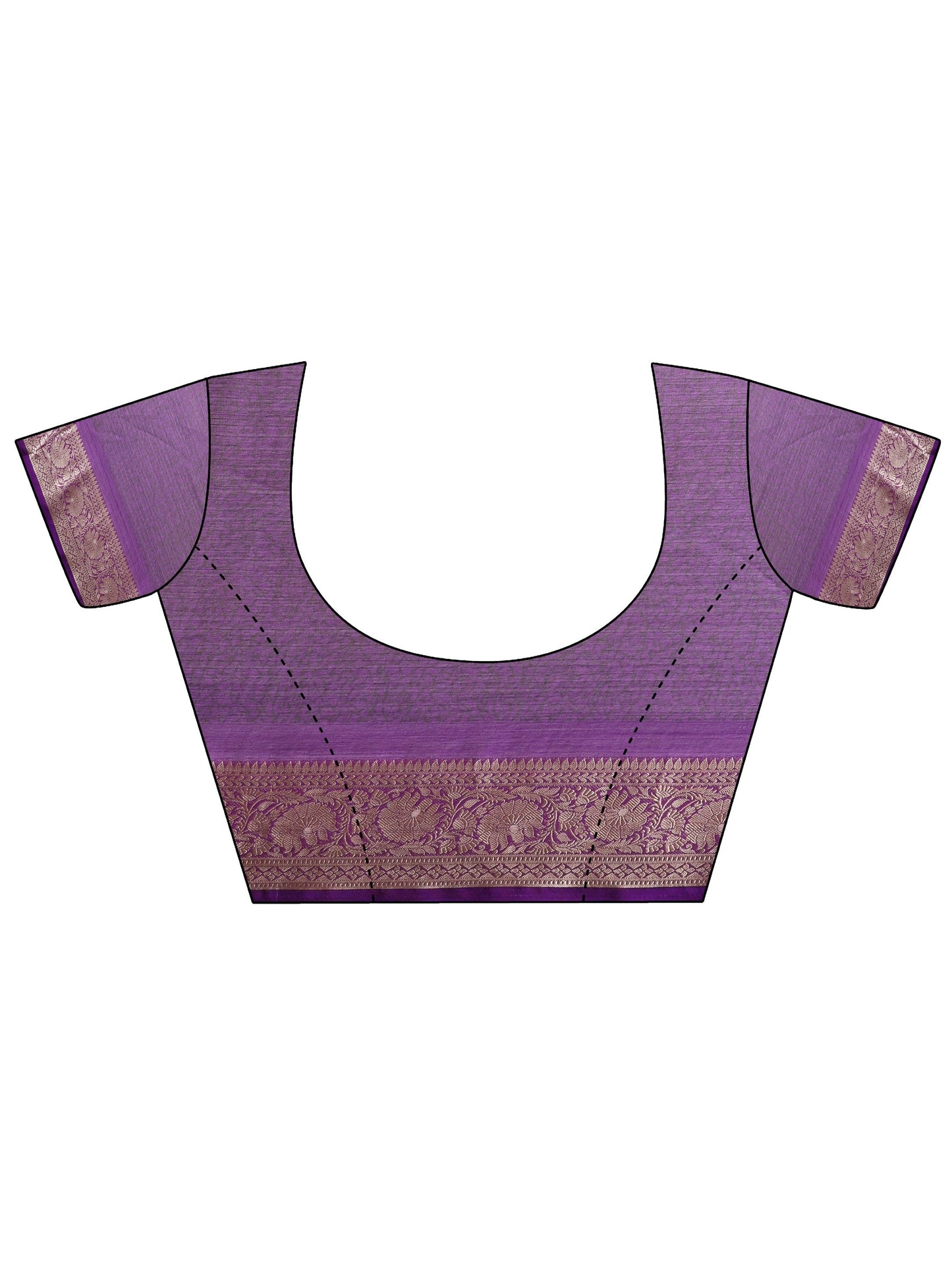 Purple Printed Georgette Saree With Unstitched Blouse Piece