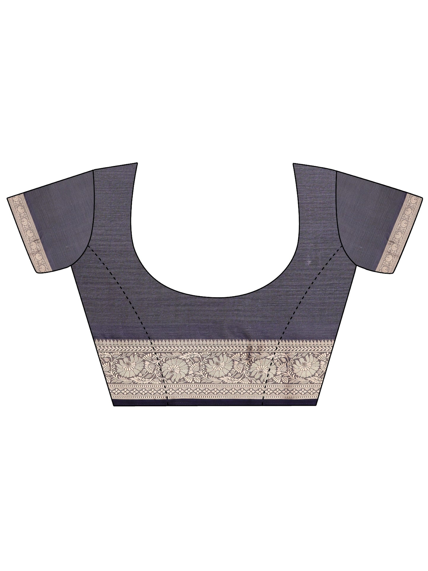 Blue Printed Banarasi Georgette Saree With Unstitched Blouse Piece