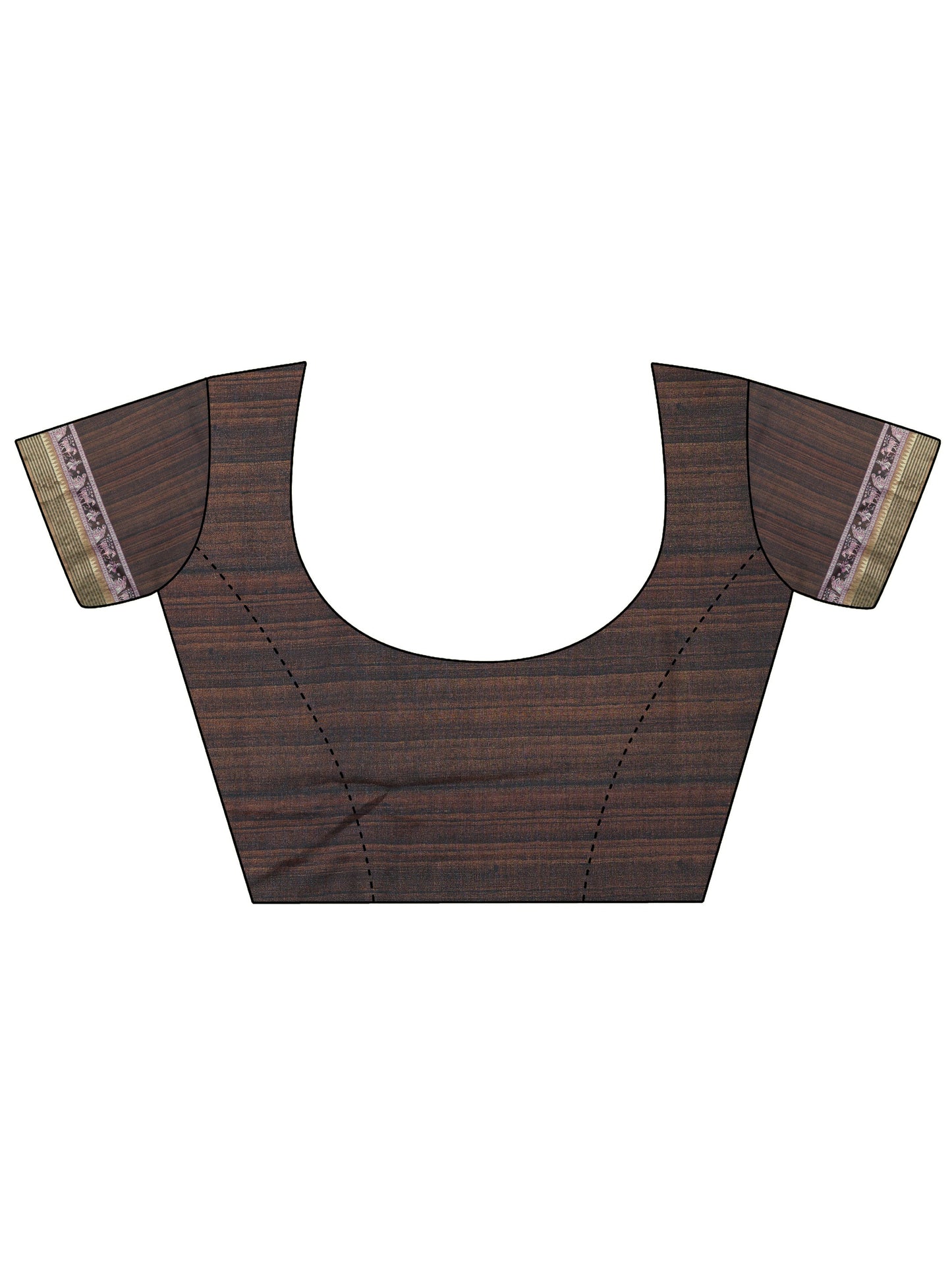 Beige Printed Baluchari Silk blend Saree With Unstitched Blouse Piece