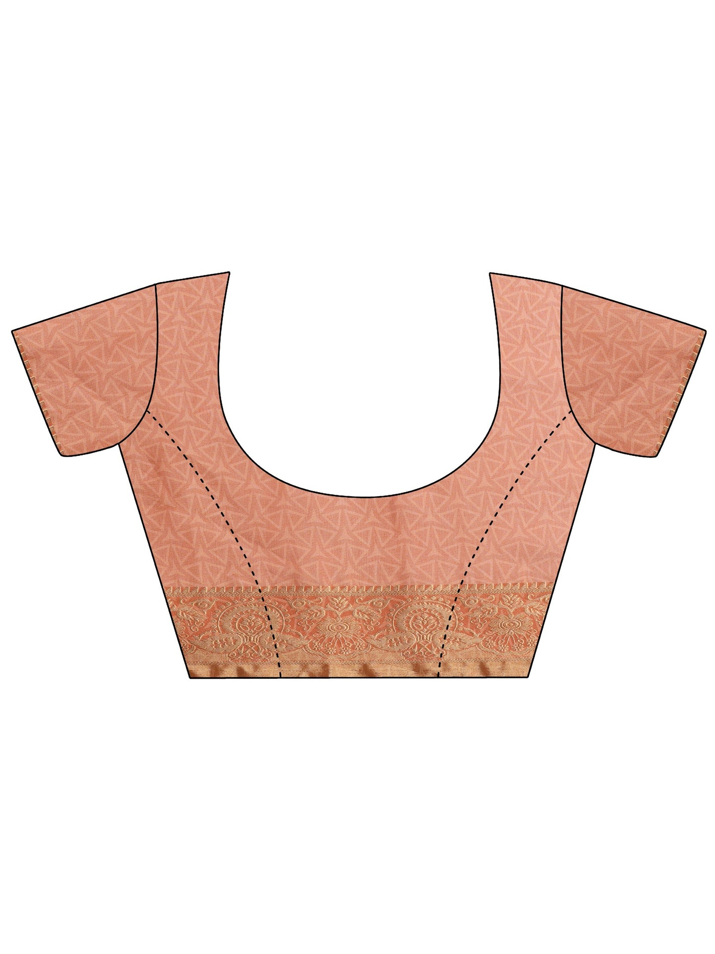 Cream Printed Silk Blend Sarees With Unstitched Blouse Piece