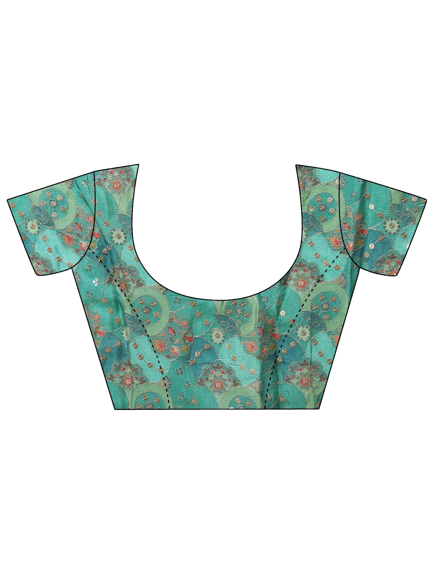 Green Solid Georgette Saree With Unstitched Blouse Piece