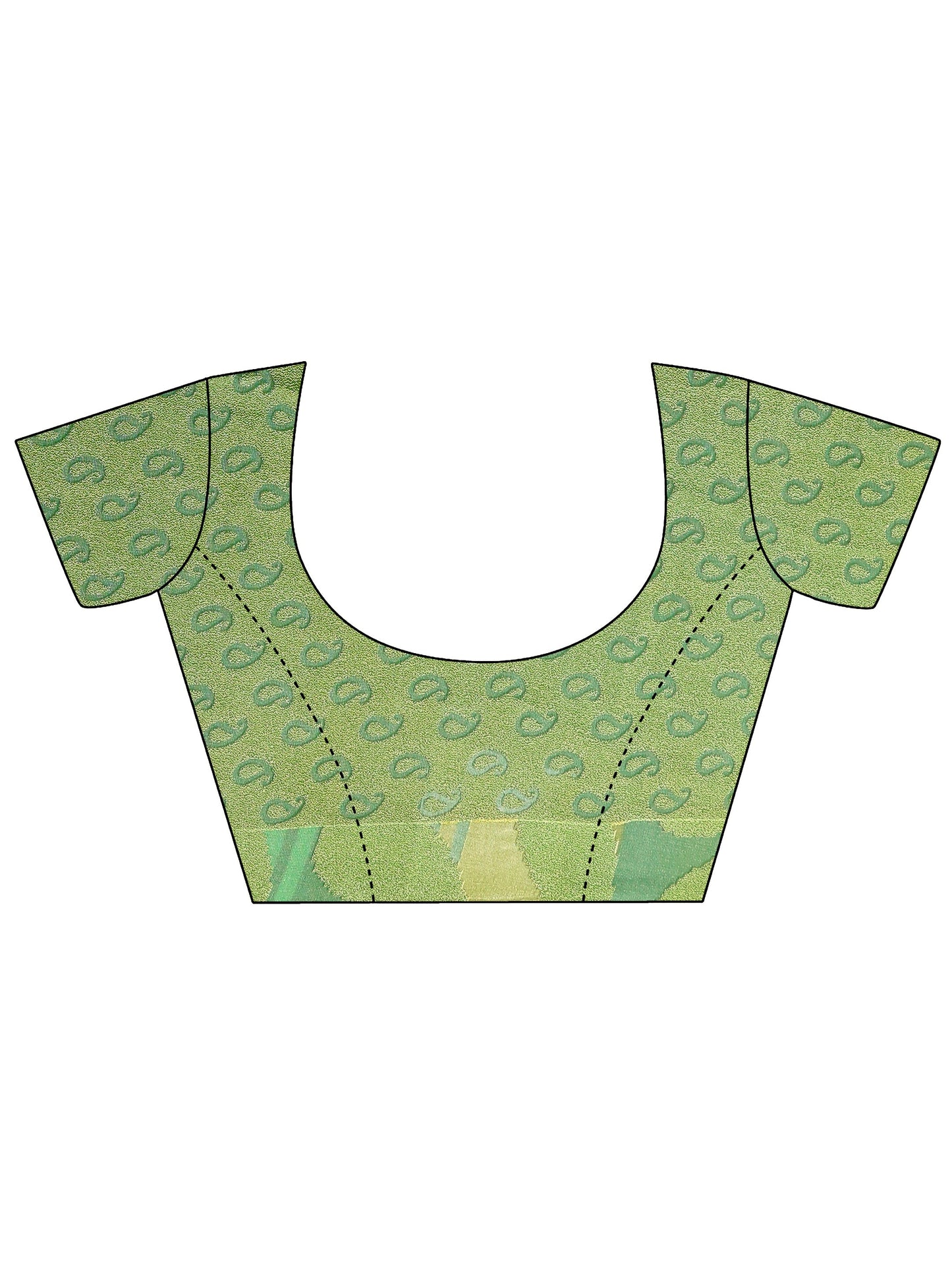 Green Printed Georgette Saree With Unstitched Blouse Piece