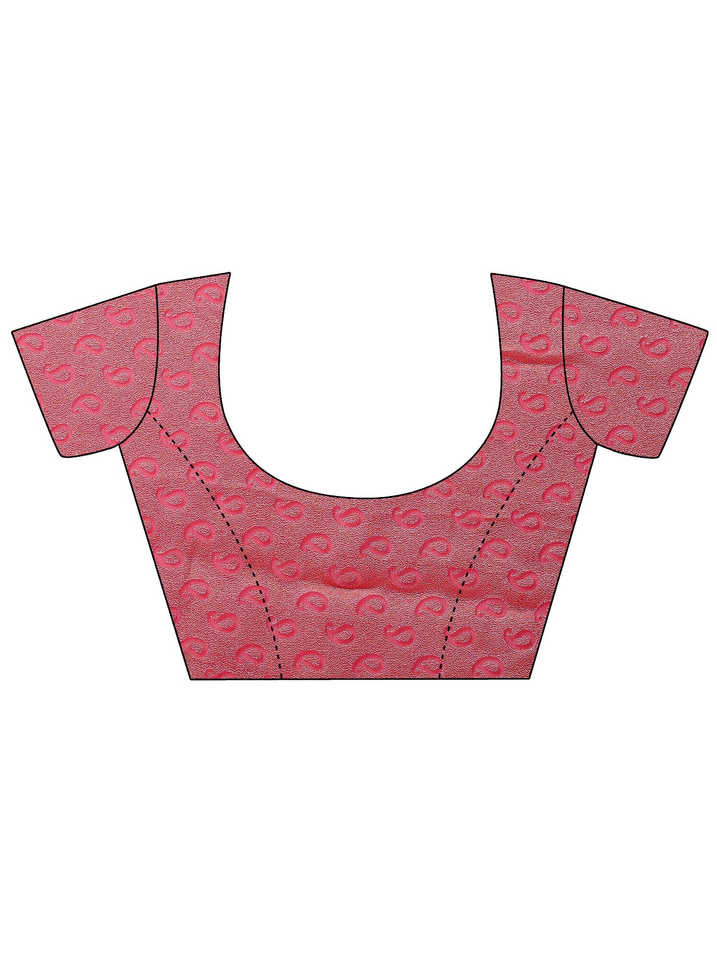 Pink Printed Georgette Saree With Unstitched Blouse Piece