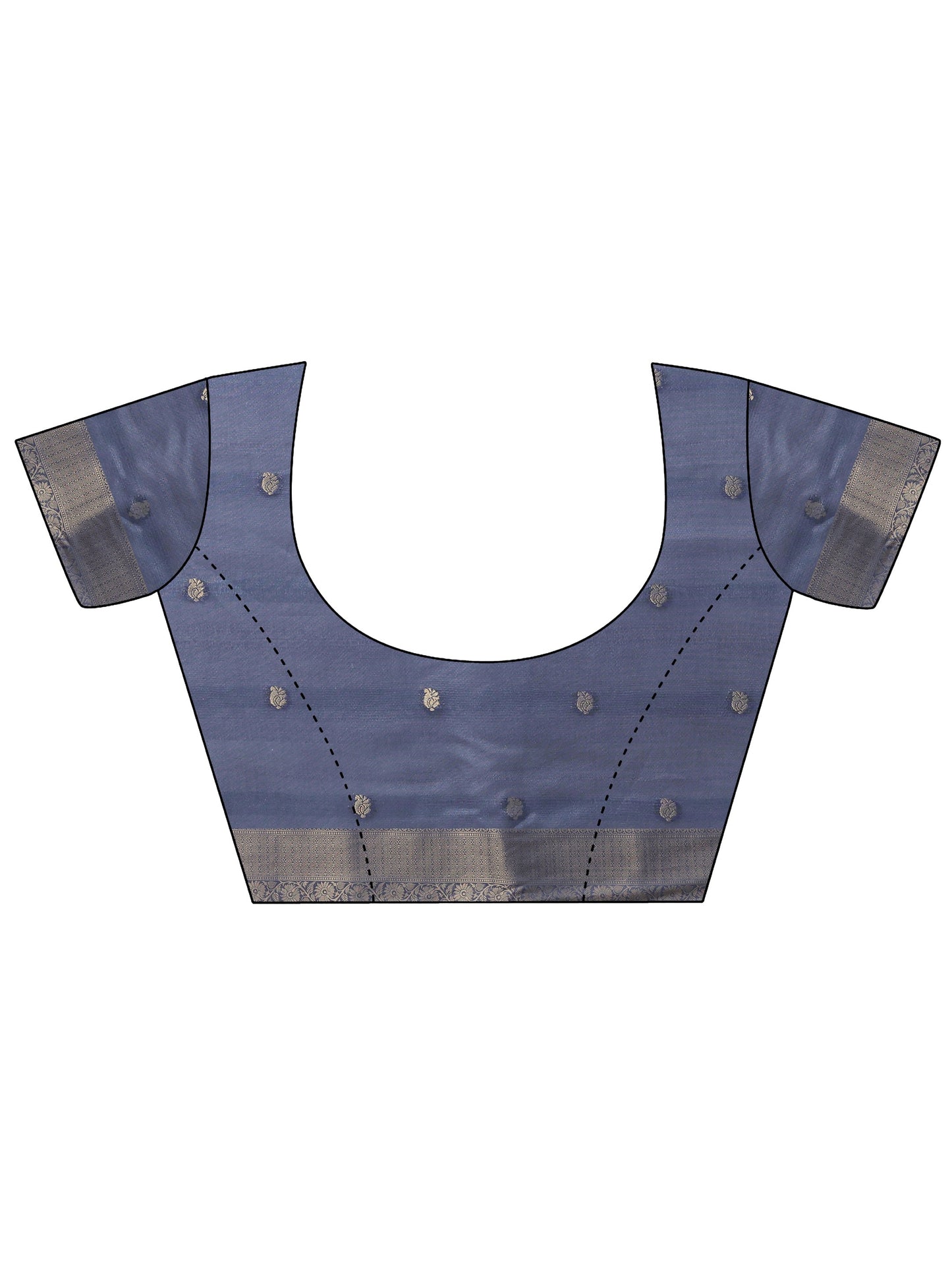 Blue Woven Design Silk Blend Saree With Unstitched Blouse Piece