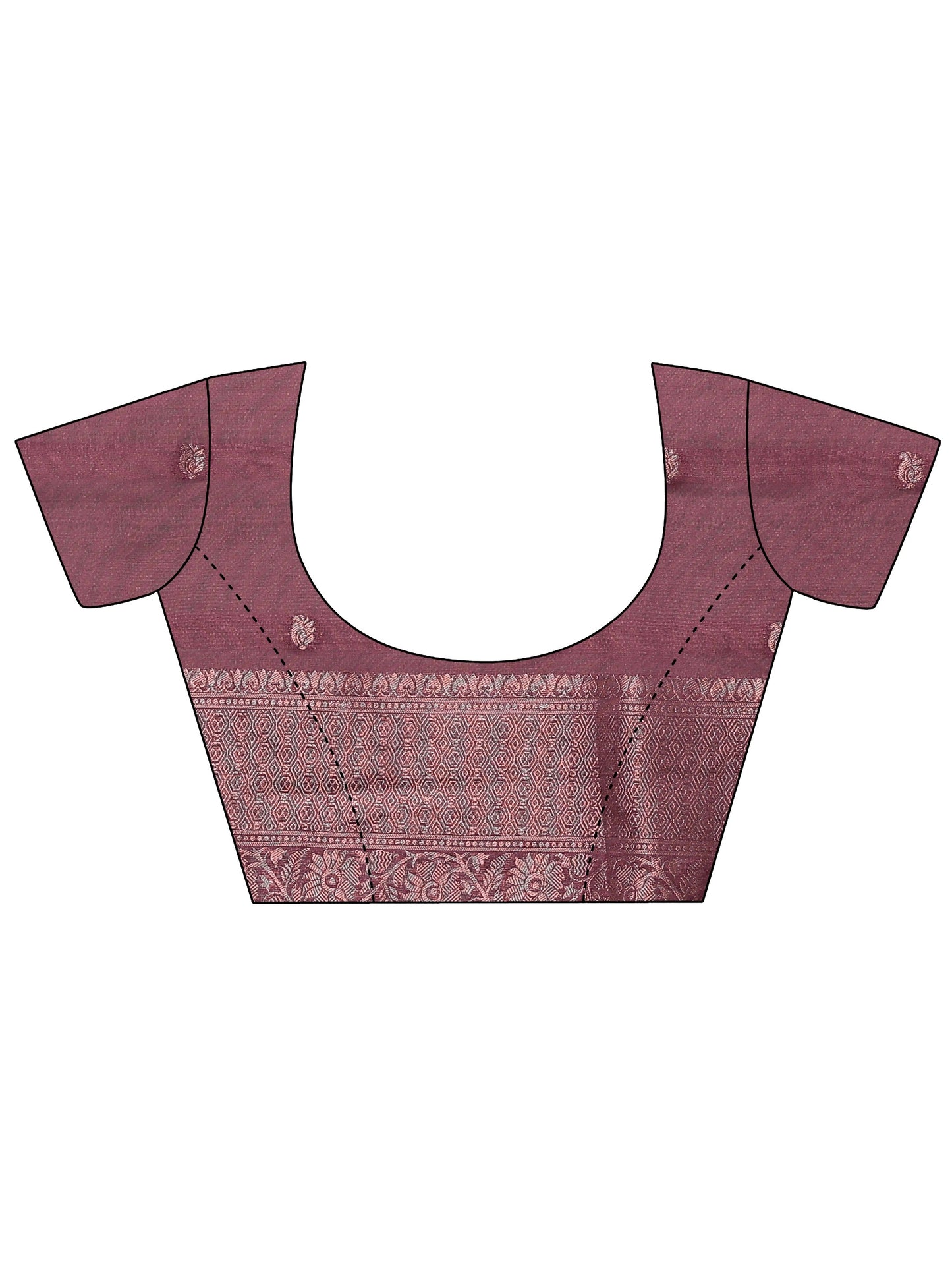 Purple Woven Design Silk Blend Saree With Unstitched Blouse Piece