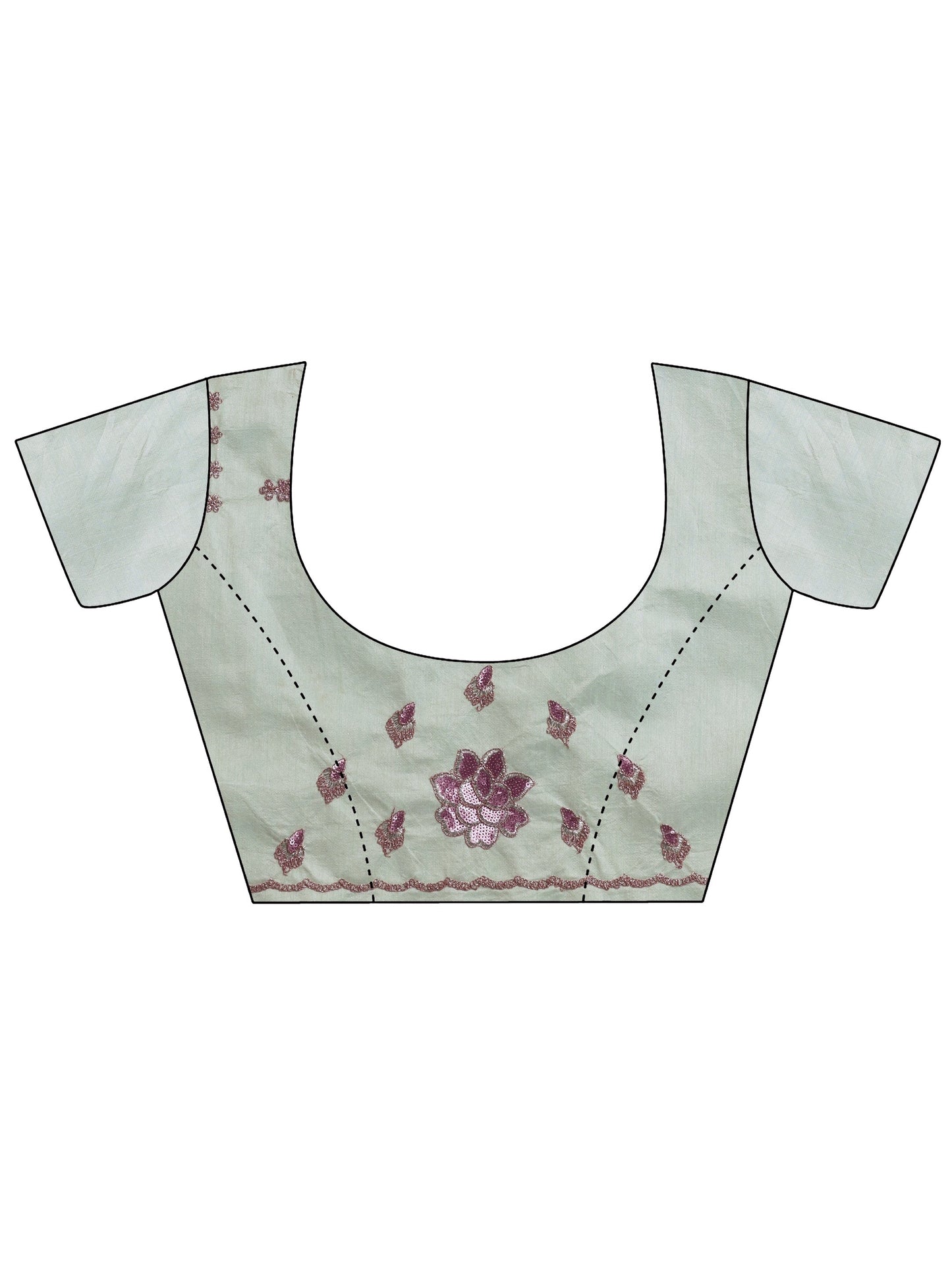 Lavender Embroidered Georgette Saree With Unstitched Blouse Piece