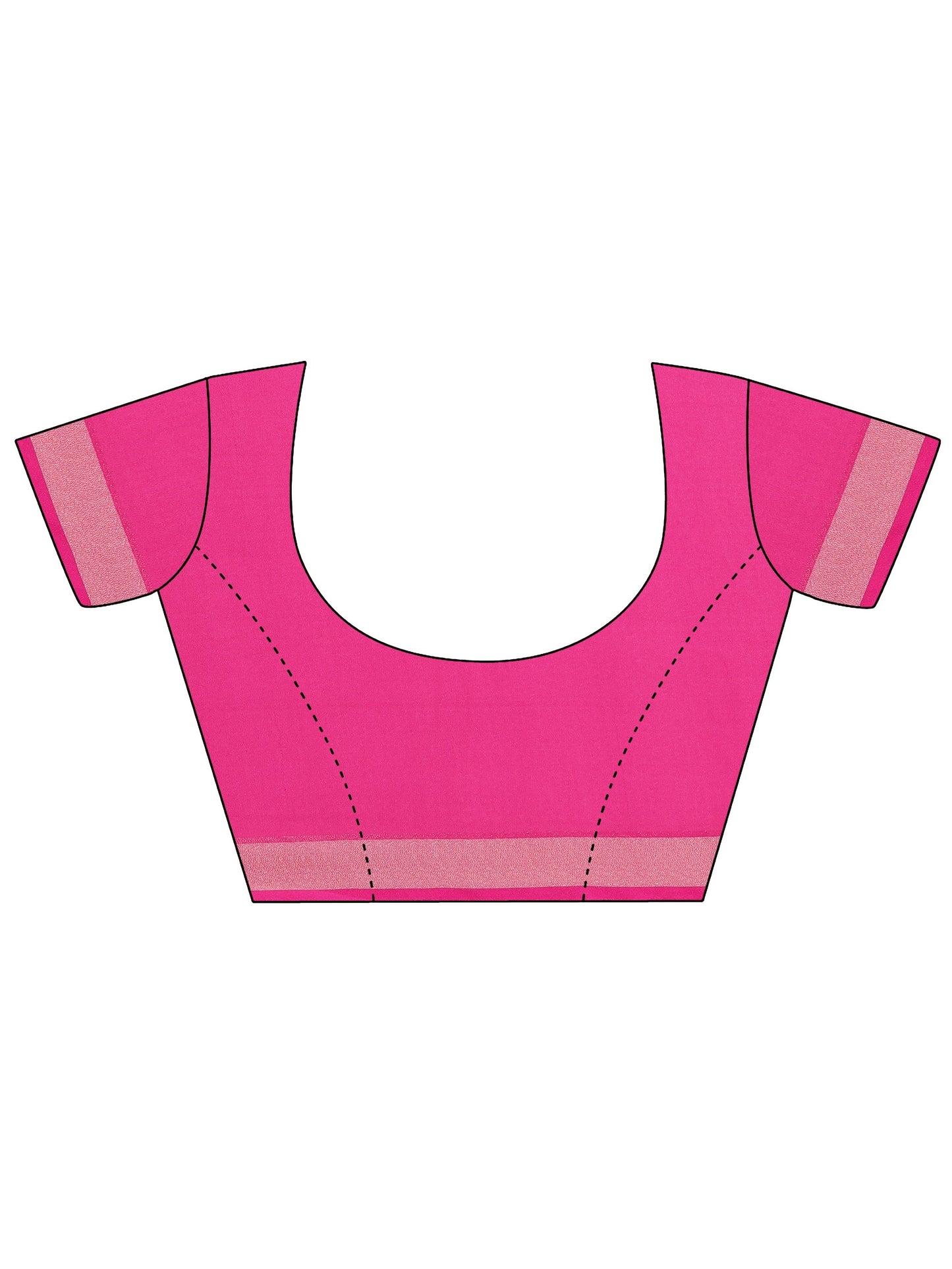 Pink Printed Georgette Sarees With Unstitched Blouse Piece