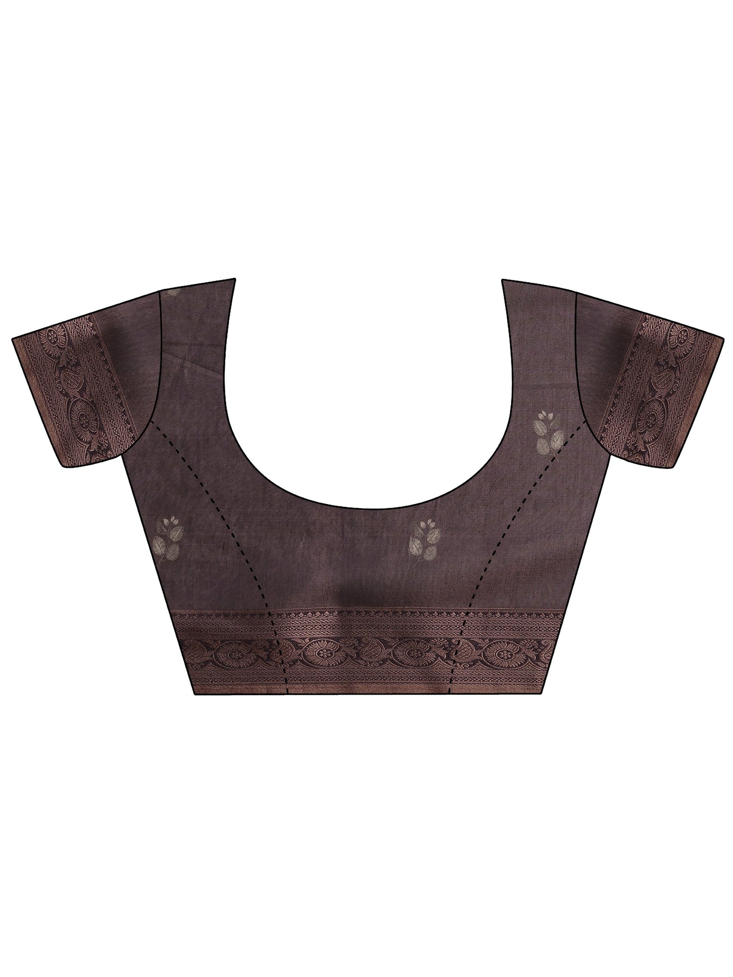 Mauve Printed Silk Blend Sarees With Unstitched Blouse Piece