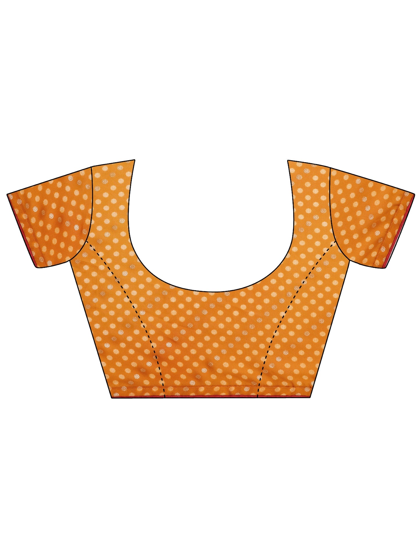 Yellow Printed Georgette Sarees With Unstitched Blouse Piece