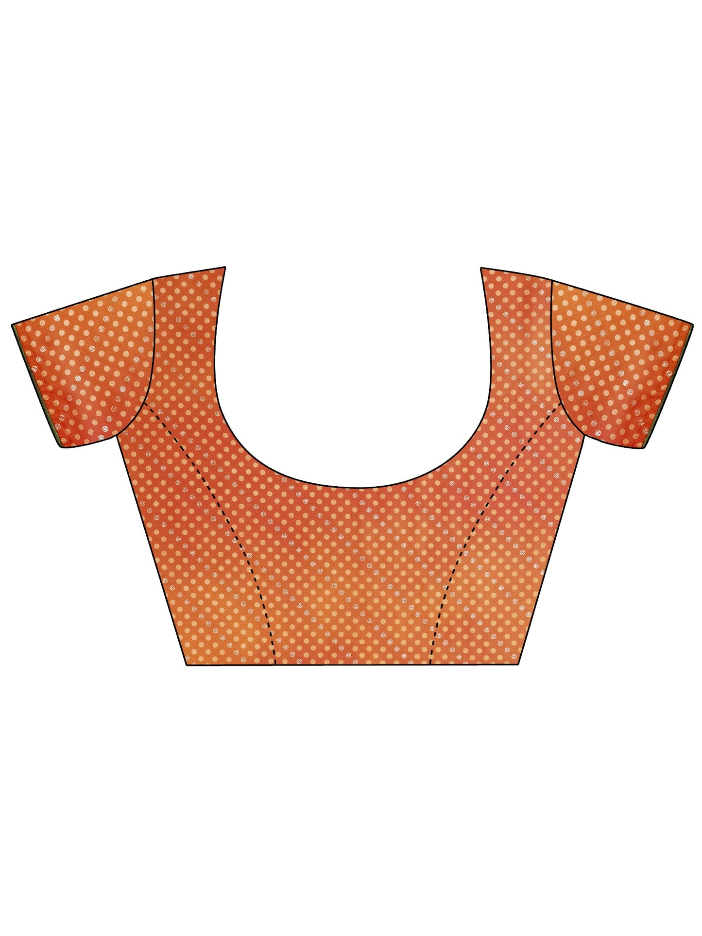 Orange Printed Georgette Sarees With Unstitched Blouse Piece