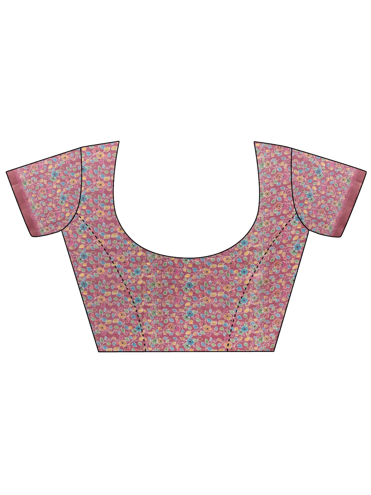 Green Printed Silk Blend Sarees With Unstitched Blouse Piece