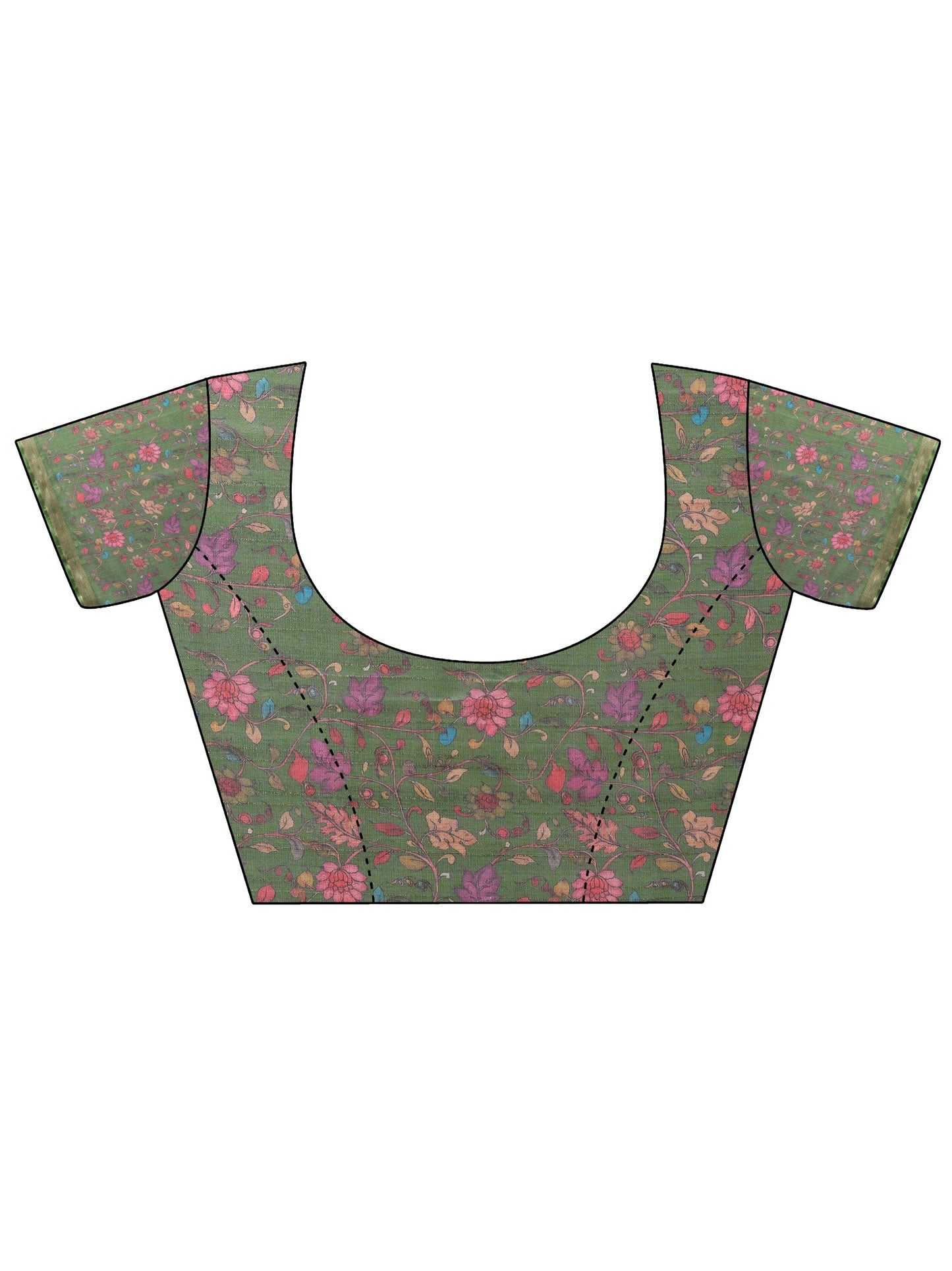 Purple Printed Silk Blend Sarees With Unstitched Blouse Piece