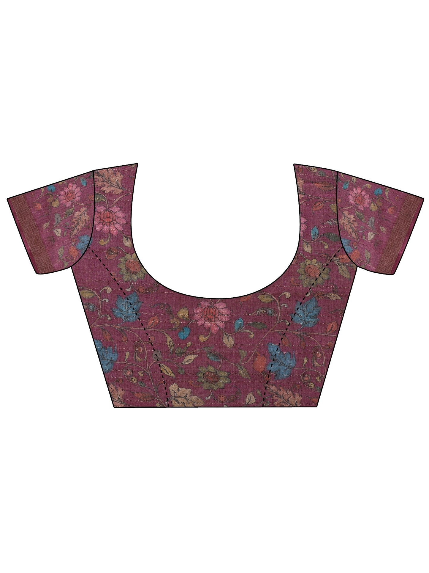 Blue Printed Silk Blend Sarees With Unstitched Blouse Piece