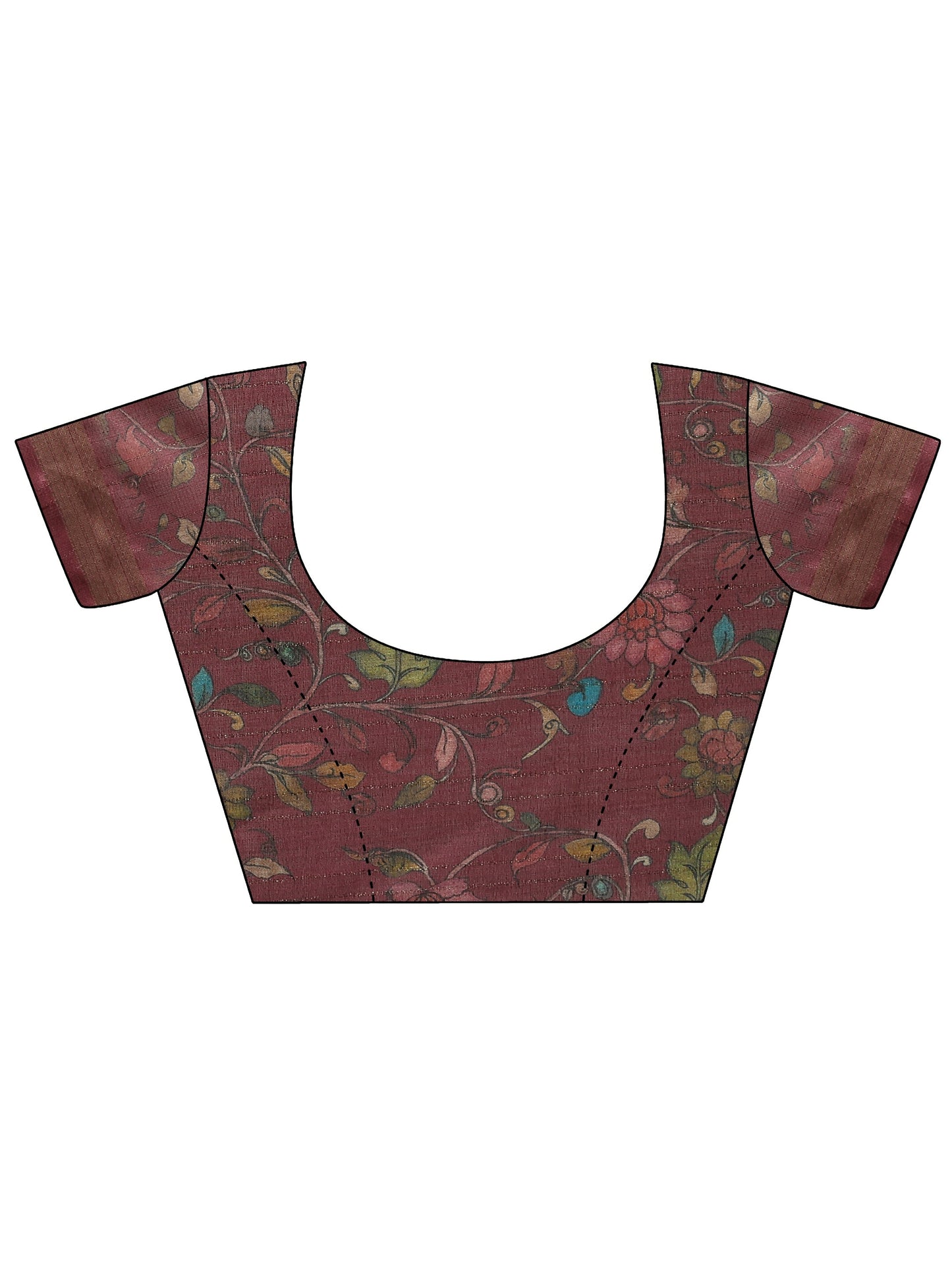 Green Printed Silk Blend Sarees With Unstitched Blouse Piece