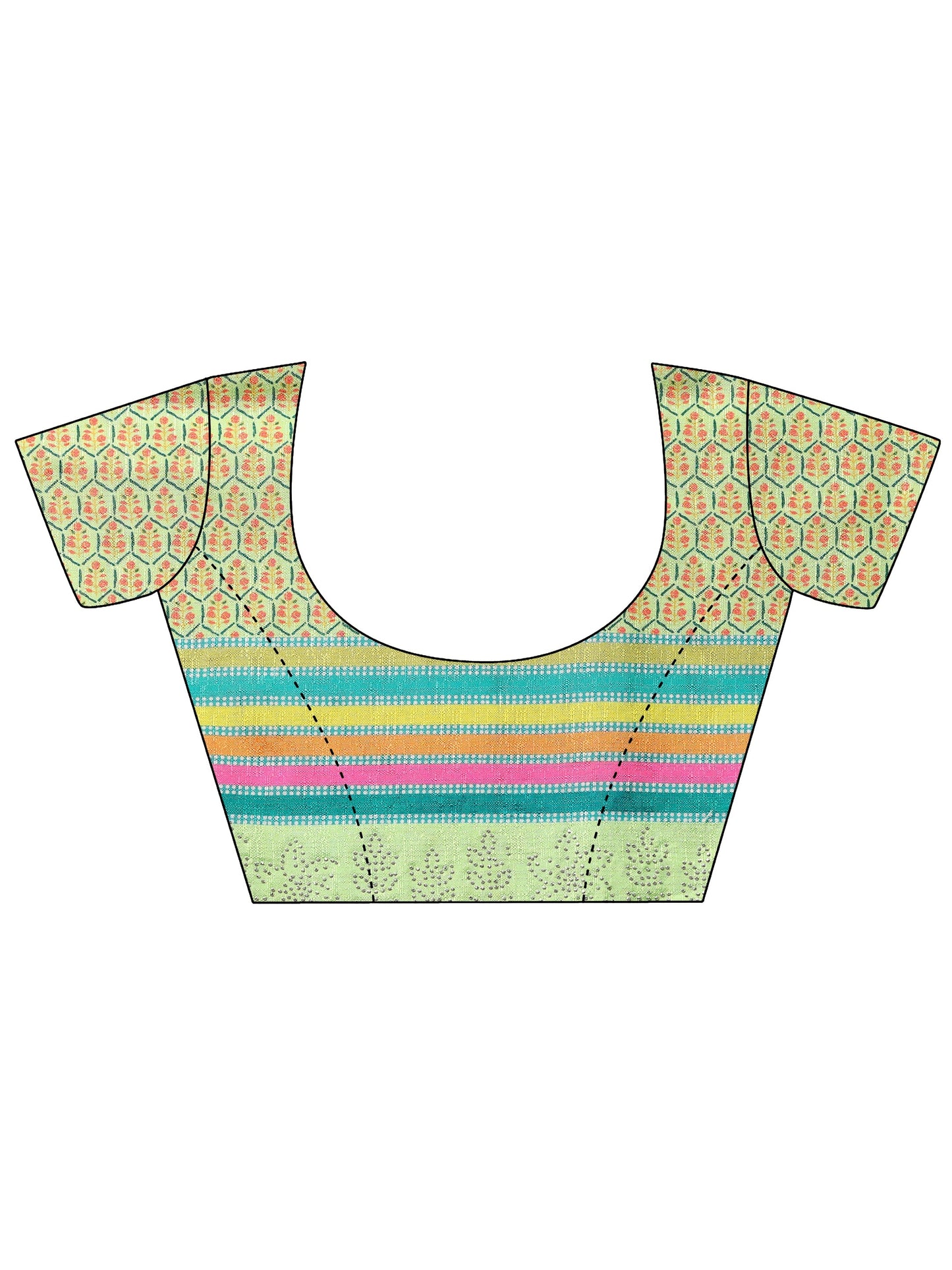 Green Embellished Chinon Saree With Unstitched Blouse Piece