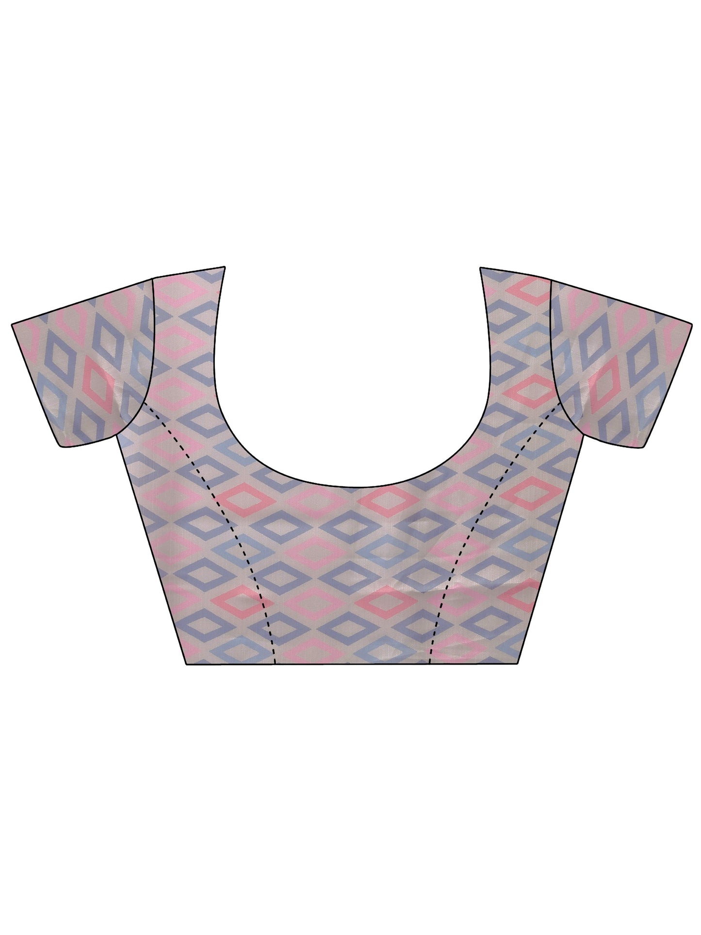 White Printed Crepe Saree With Unstitched Blouse Piece