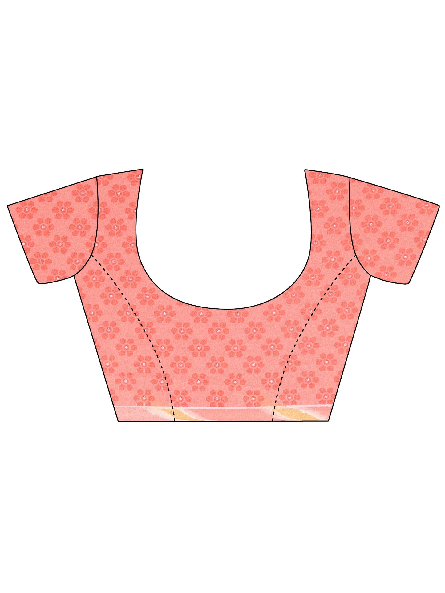 Coral Leheriya Printed Georgette Saree With Unstitched Blouse Piece