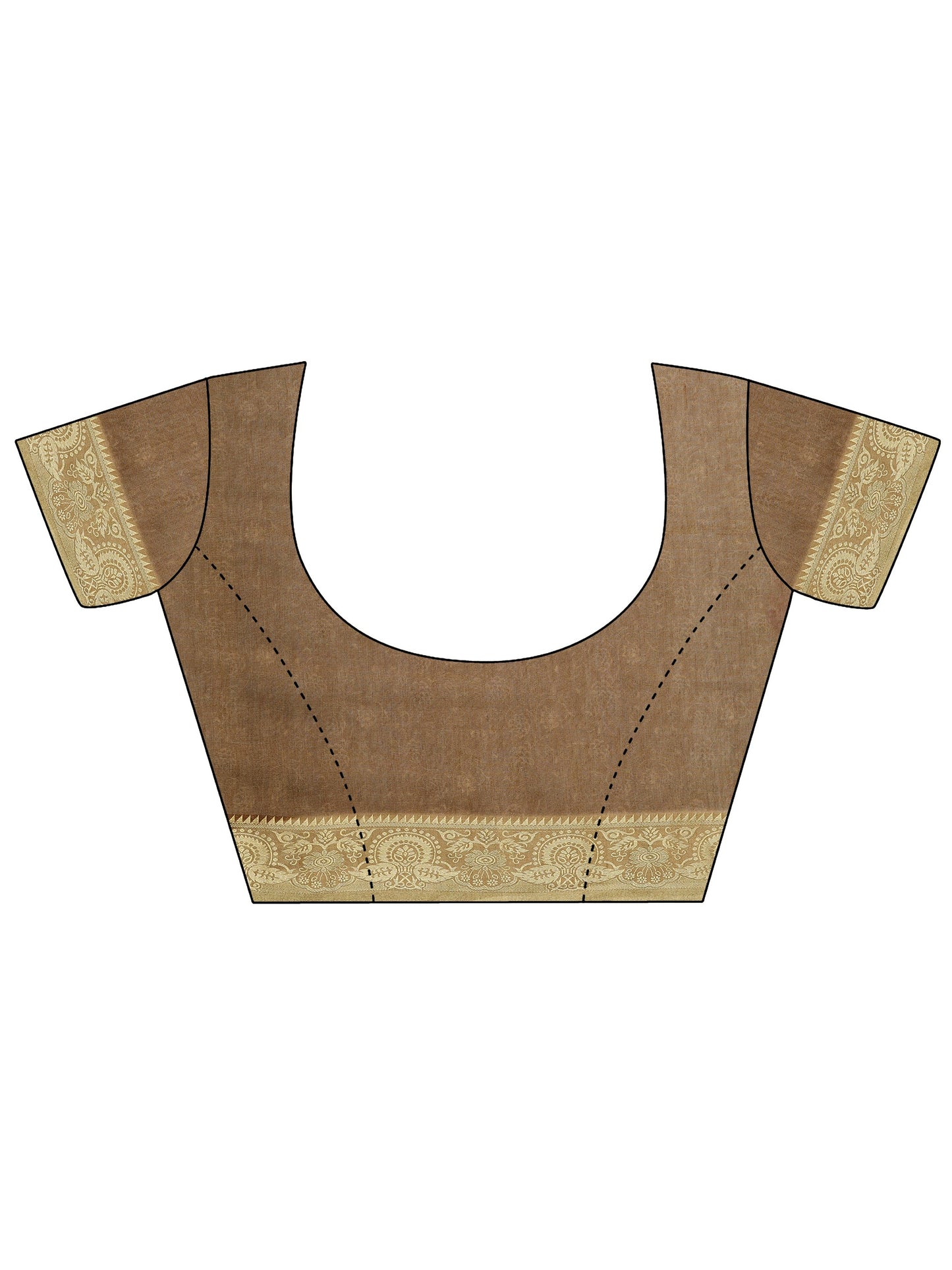 Green Printed Cotton Blend Sarees With Unstitched Blouse Piece