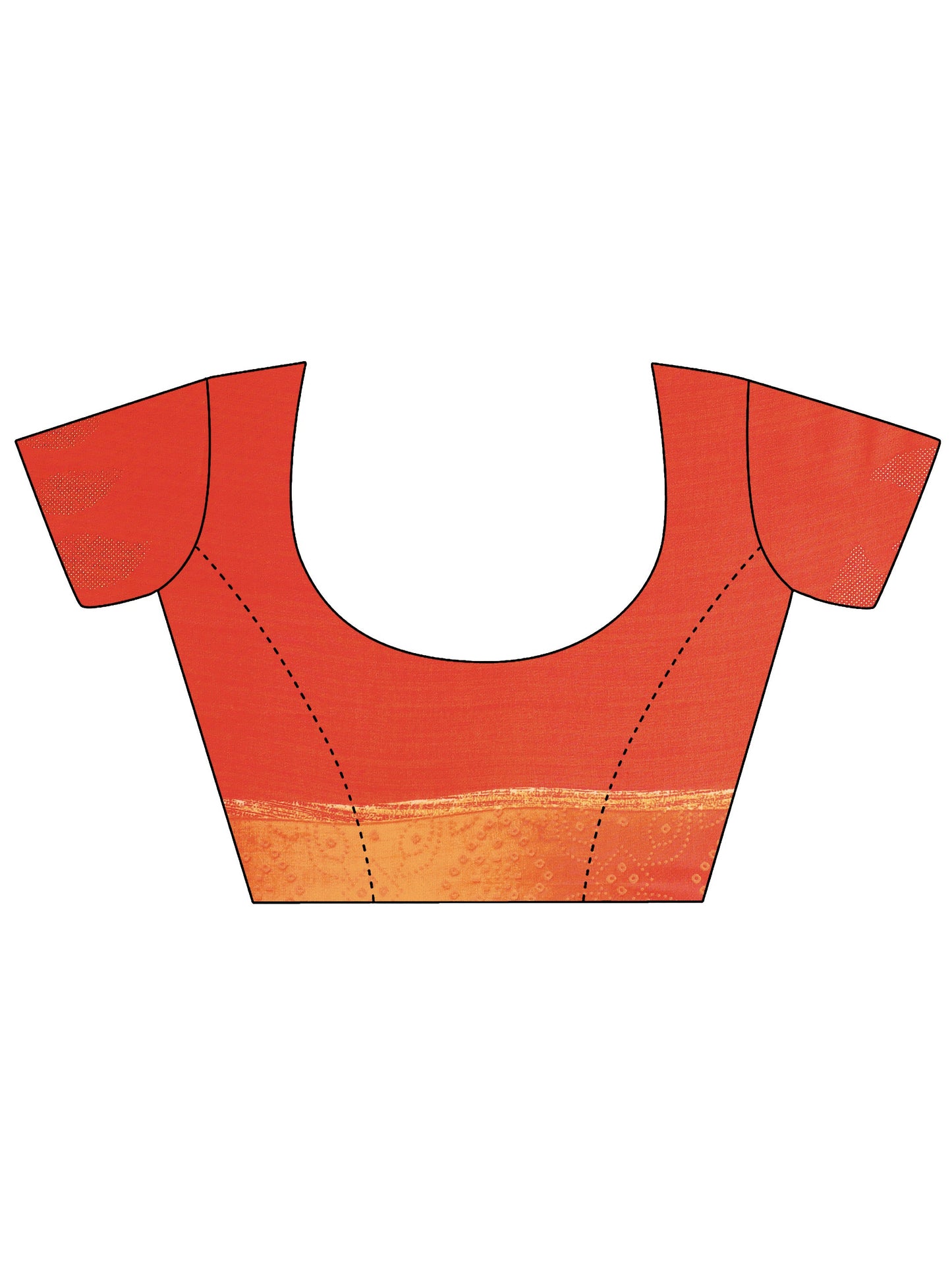 Orange Bandhani Printed Georgette Saree With Unstitched Blouse Piece