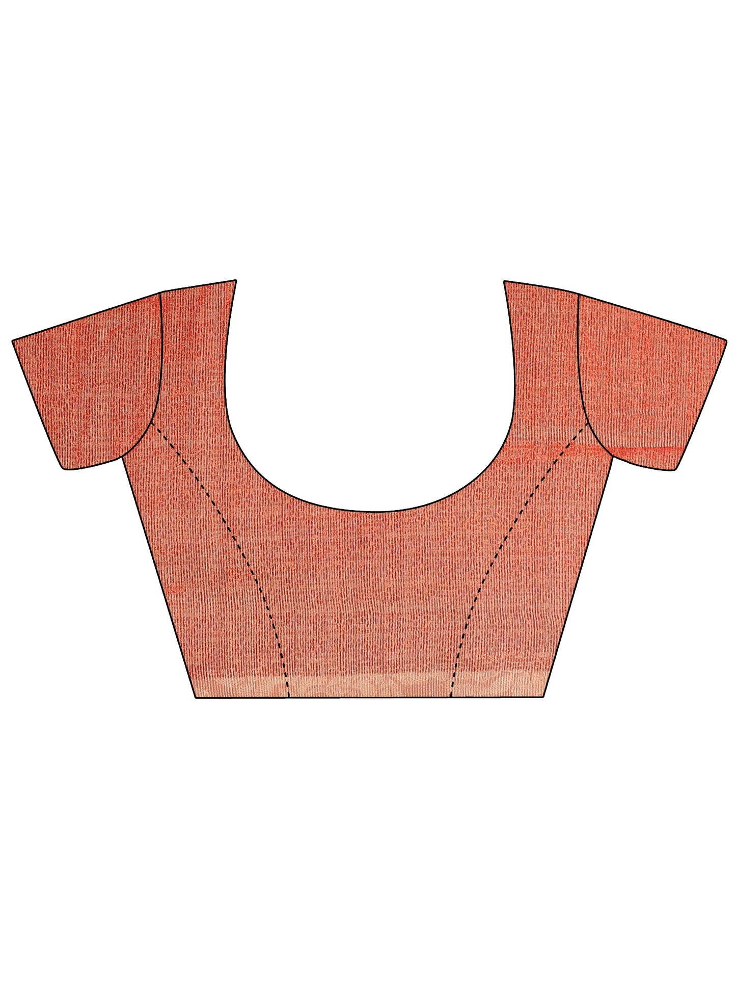 Orange Printed Silk Blend Sarees With Unstitched Blouse Piece