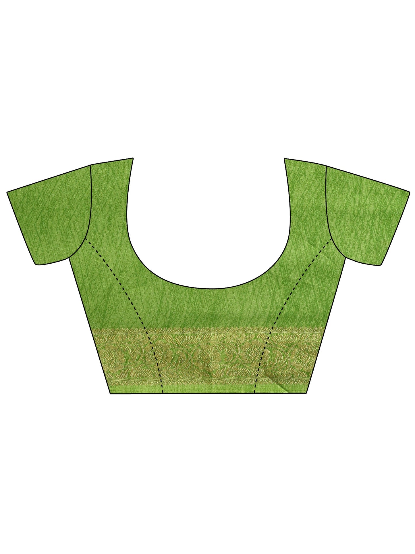 Green Printed Georgette Saree With Unstitched Blouse Piece