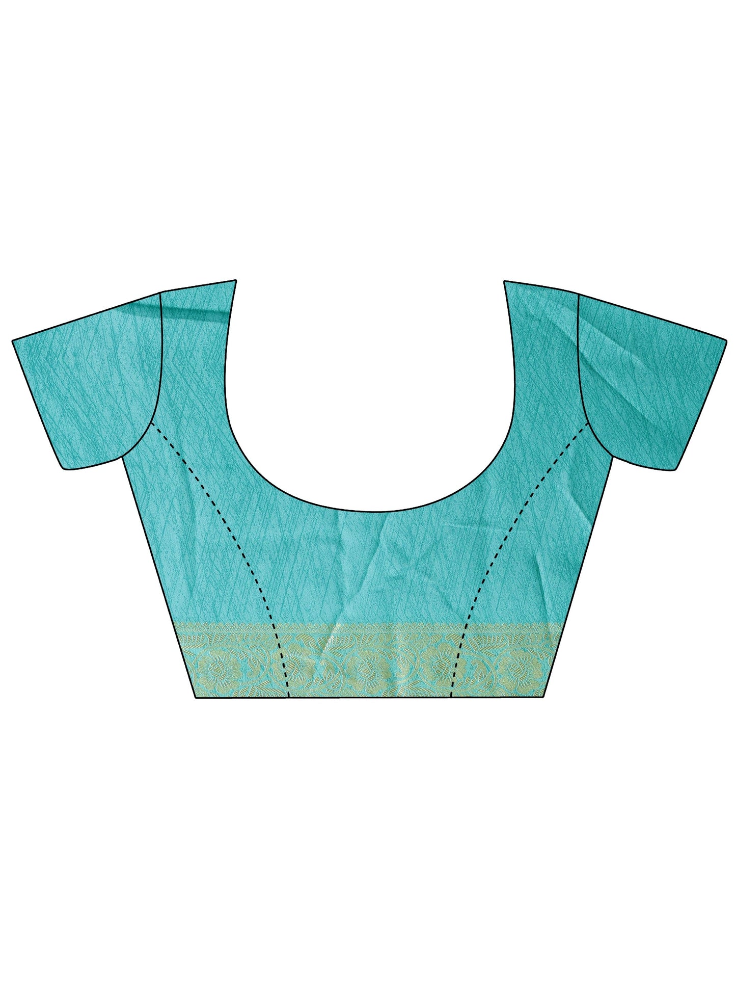 Blue Printed Georgette Saree With Unstitched Blouse Piece