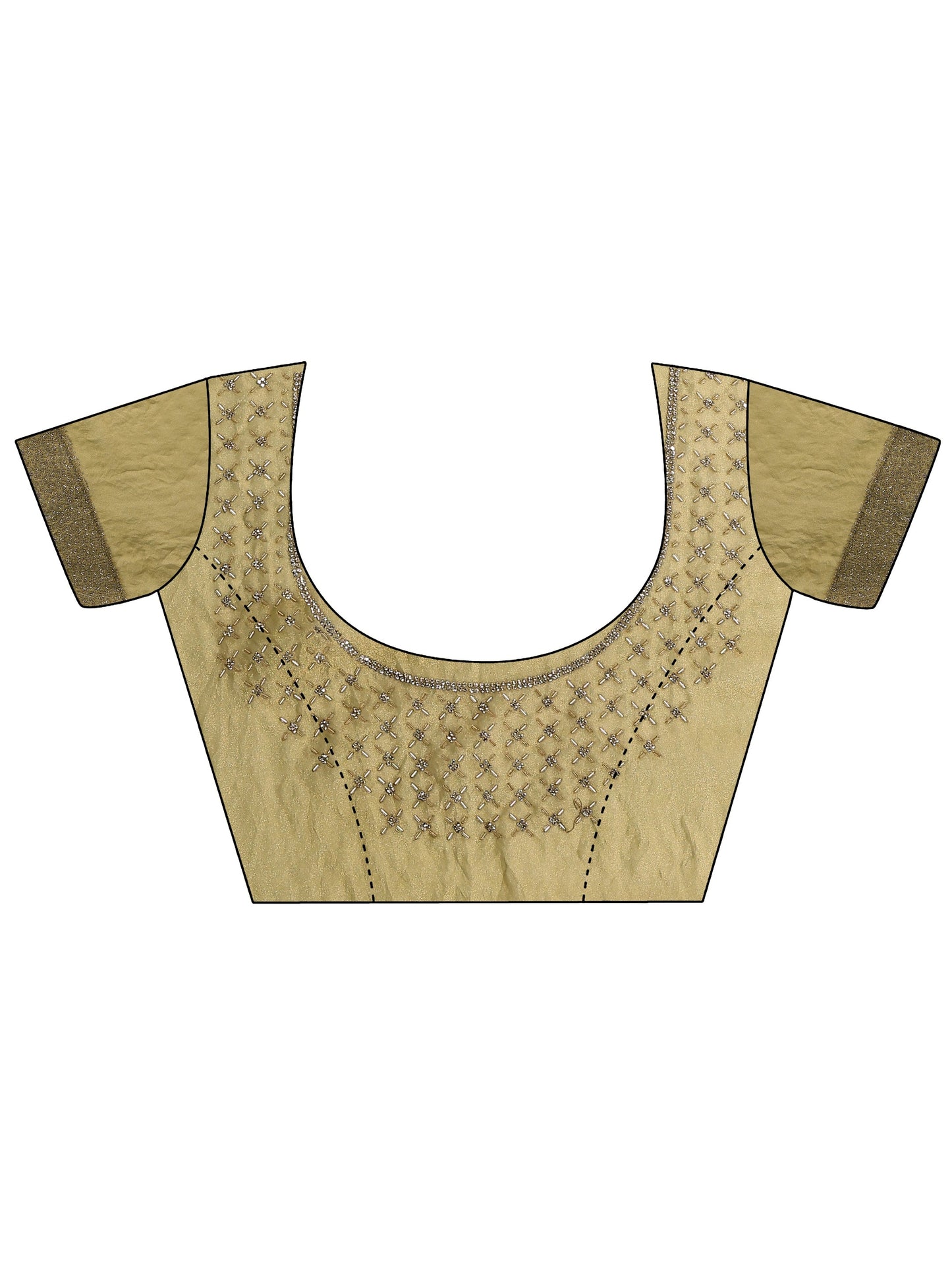 Green Embellished Organza Sarees With Unstitched Blouse Piece