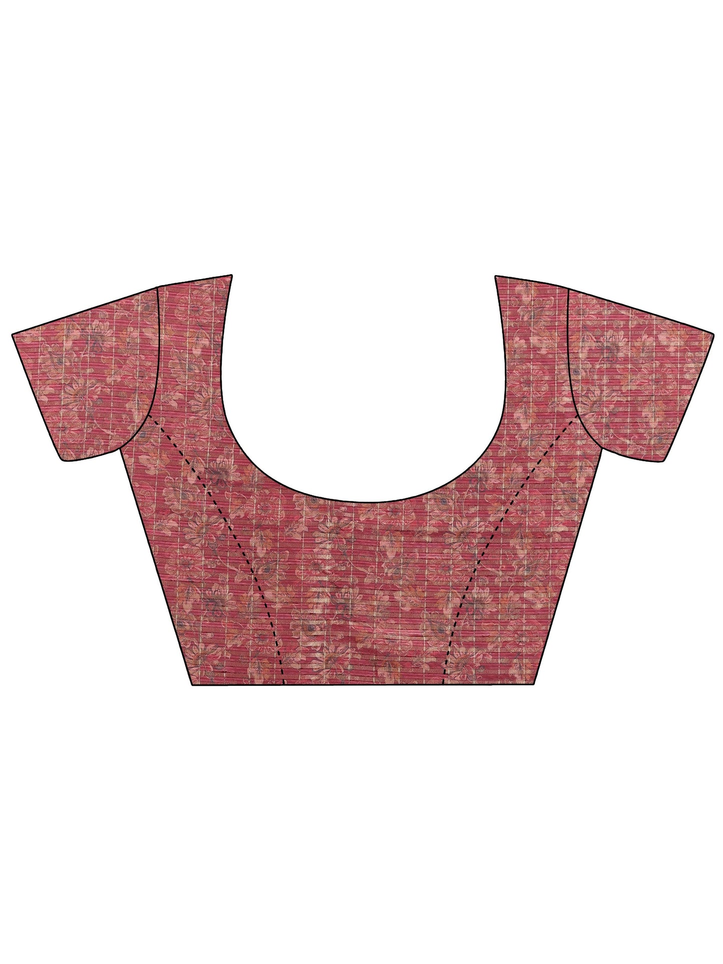 Maroon Printed Silk Blend Sarees With Unstitched Blouse Piece