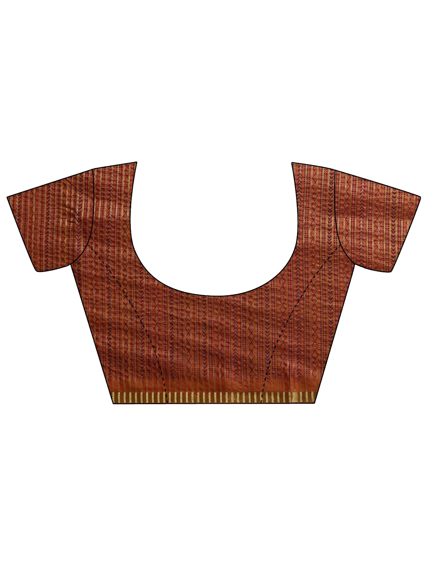 Orange Printed Silk Blend Sarees With Unstitched Blouse Piece