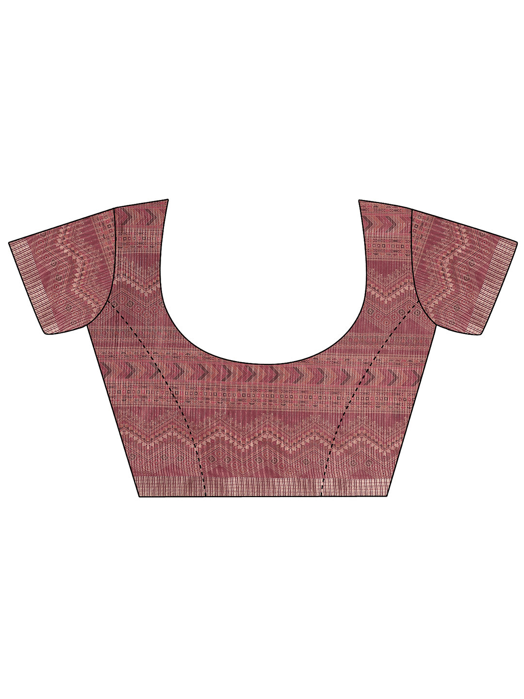 Maroon Printed Silk Blend Sarees With Unstitched Blouse Piece