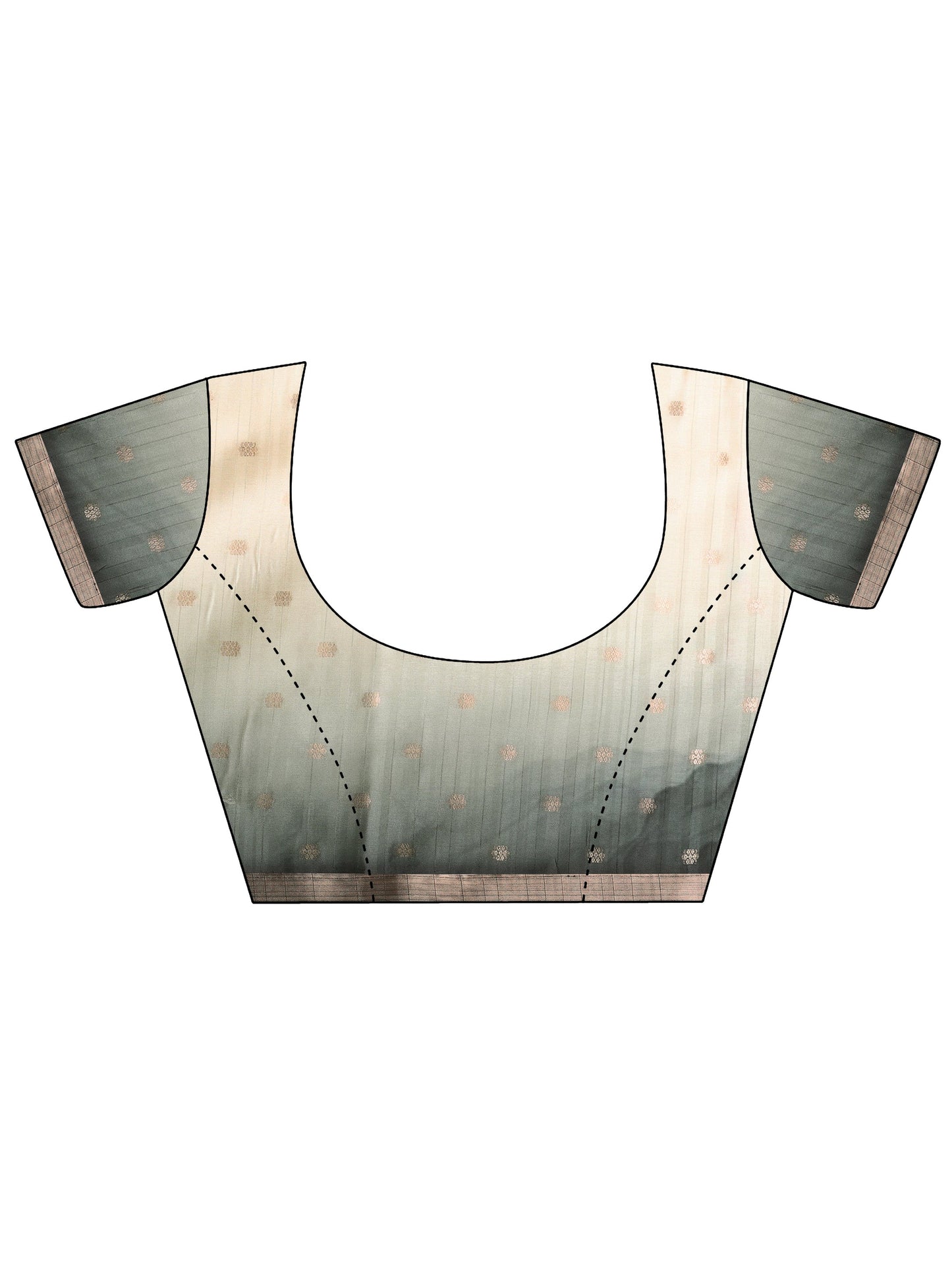 Beige Printed Silk Blend Sarees With Unstitched Blouse Piece