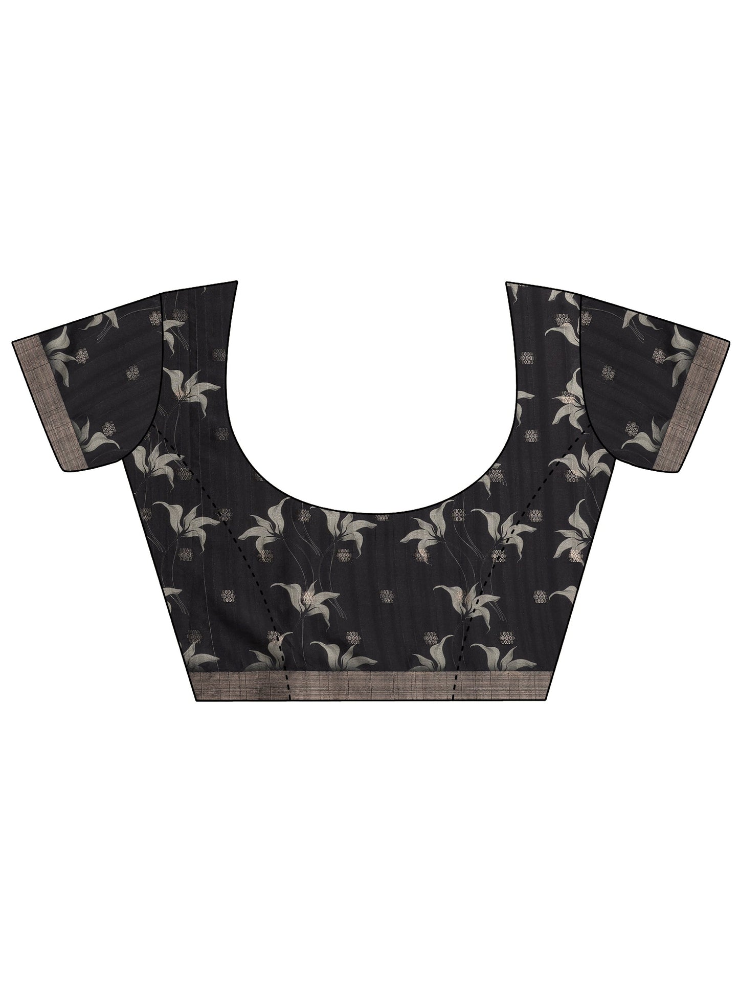 Beige Printed Silk Blend Saree With Unstitched Blouse Piece