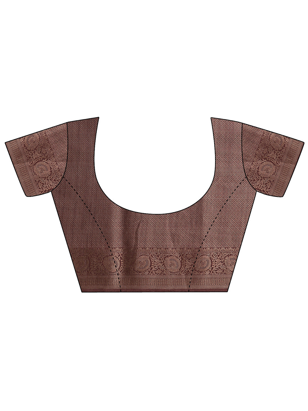 Beige Printed Silk Blend Sarees With Unstitched Blouse Piece