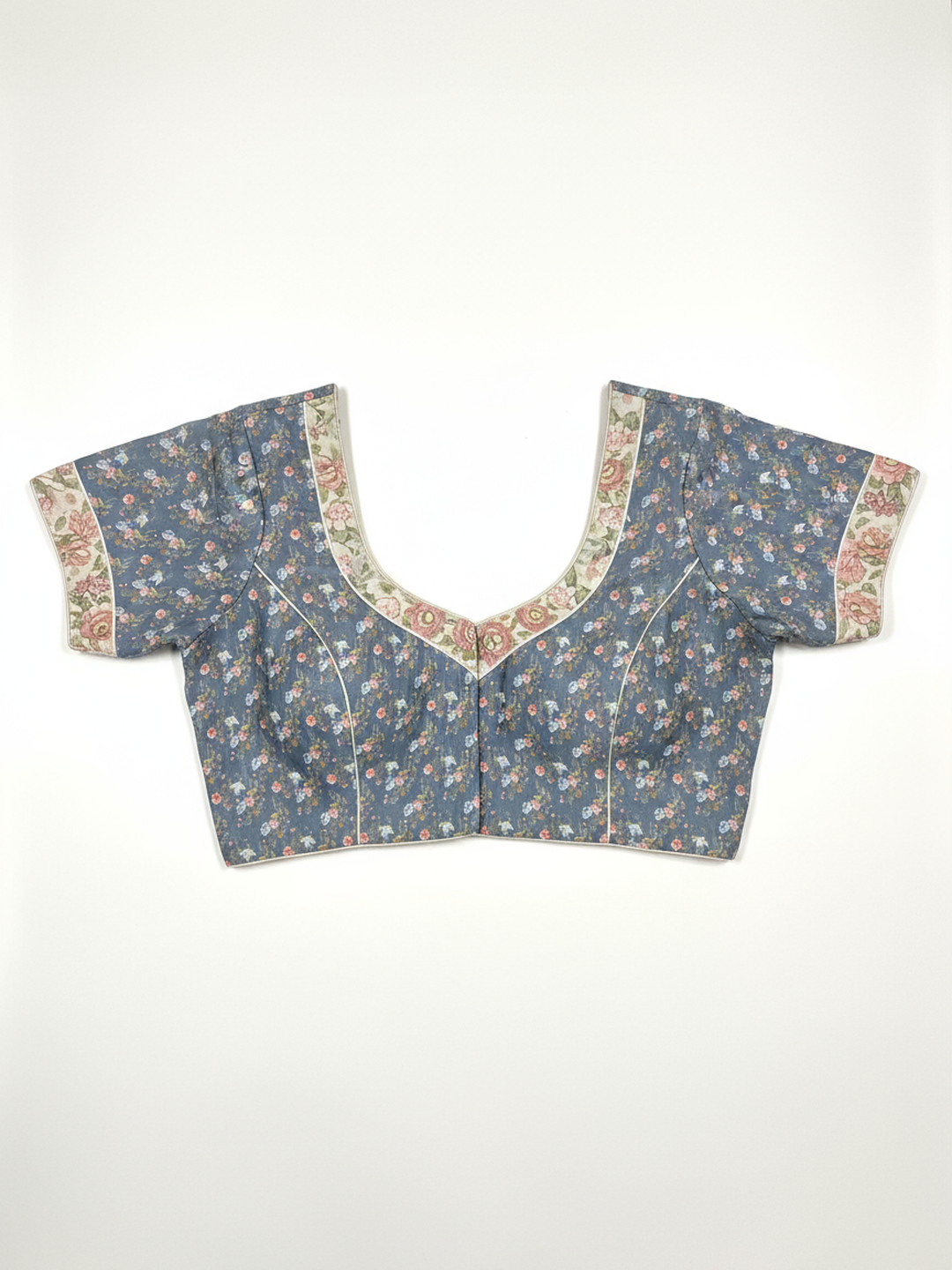 Grey Printed Pure Georgette Saree With Unstitched Blouse Piece